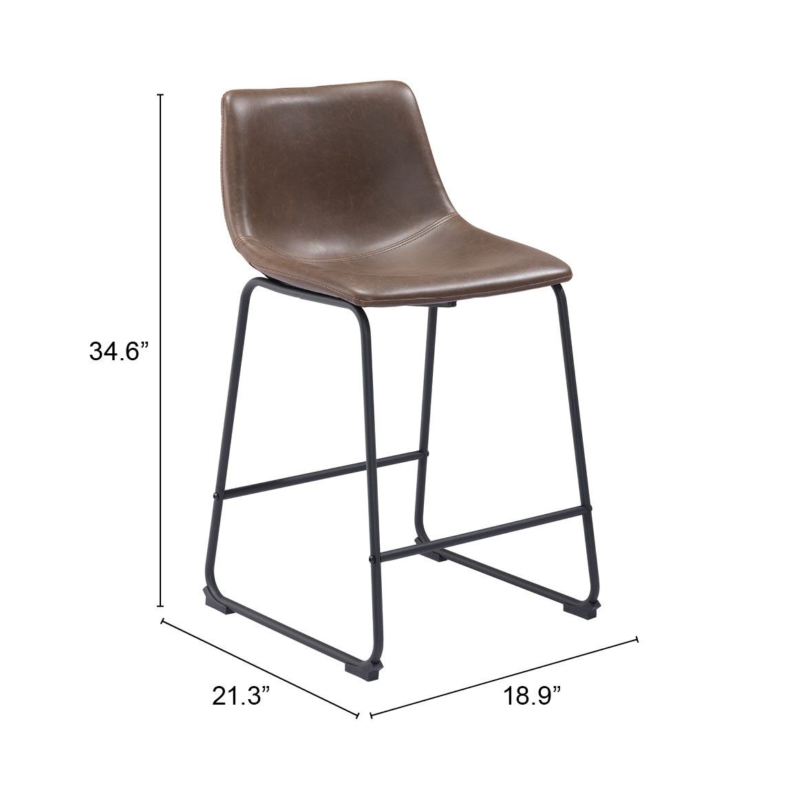 Smart Faux Leather/Steel Counter Stool