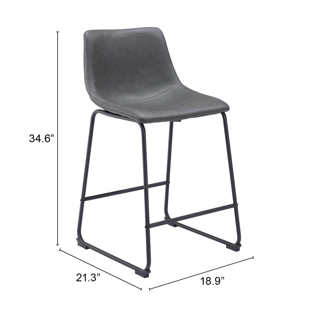 Smart Faux Leather/Steel Counter Stool