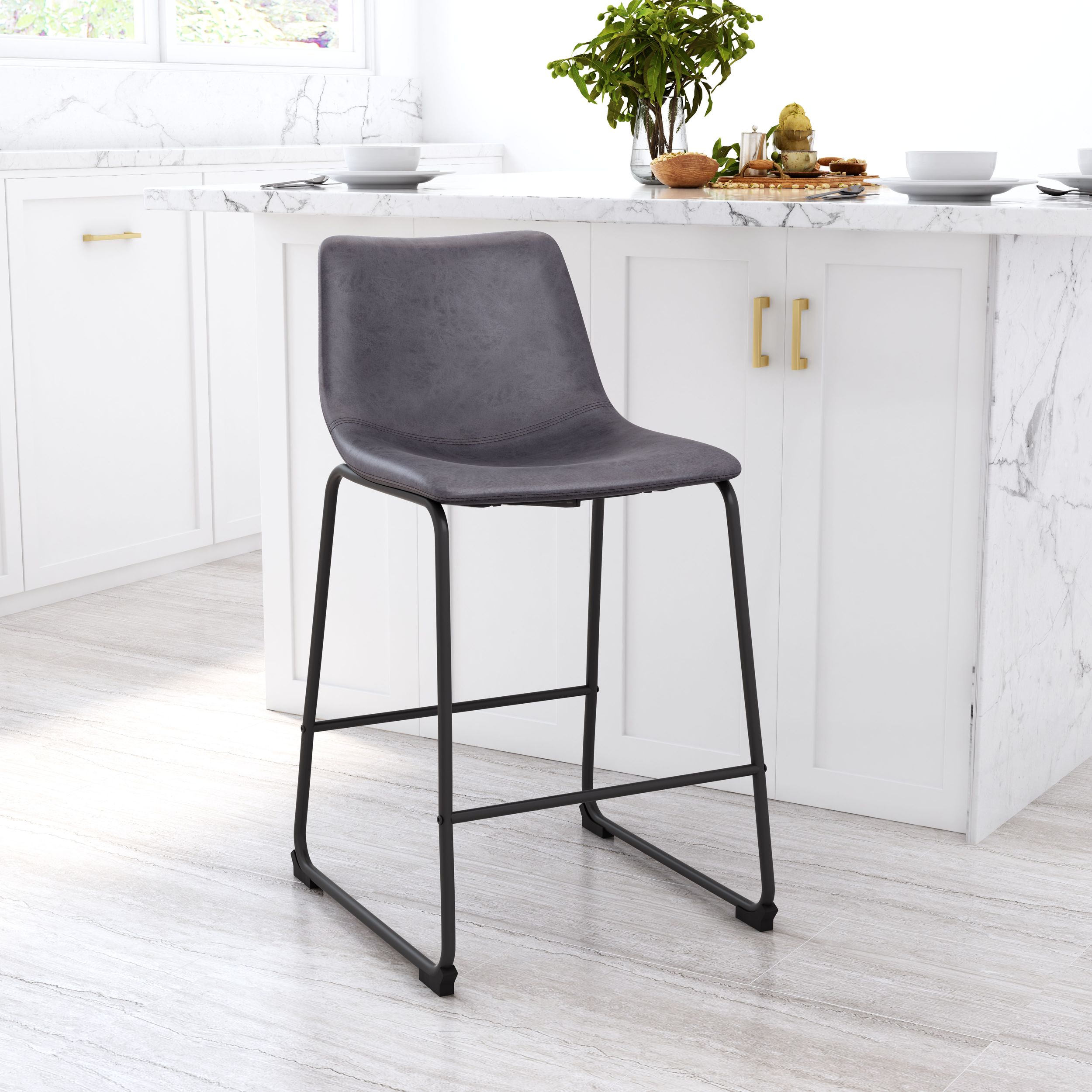 Smart Faux Leather/Steel Counter Stool