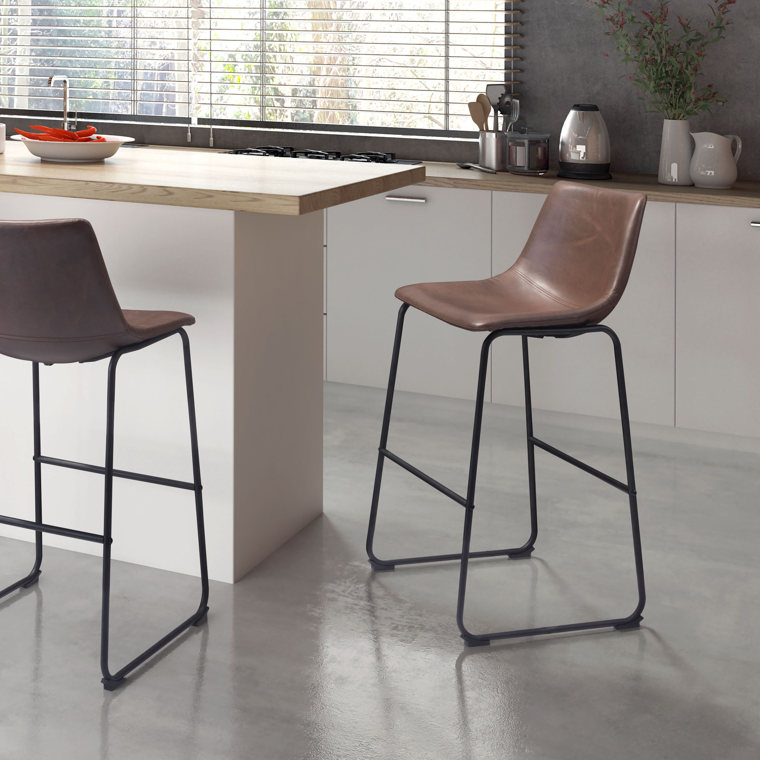 Smart Faux Leather/Steel Barstool