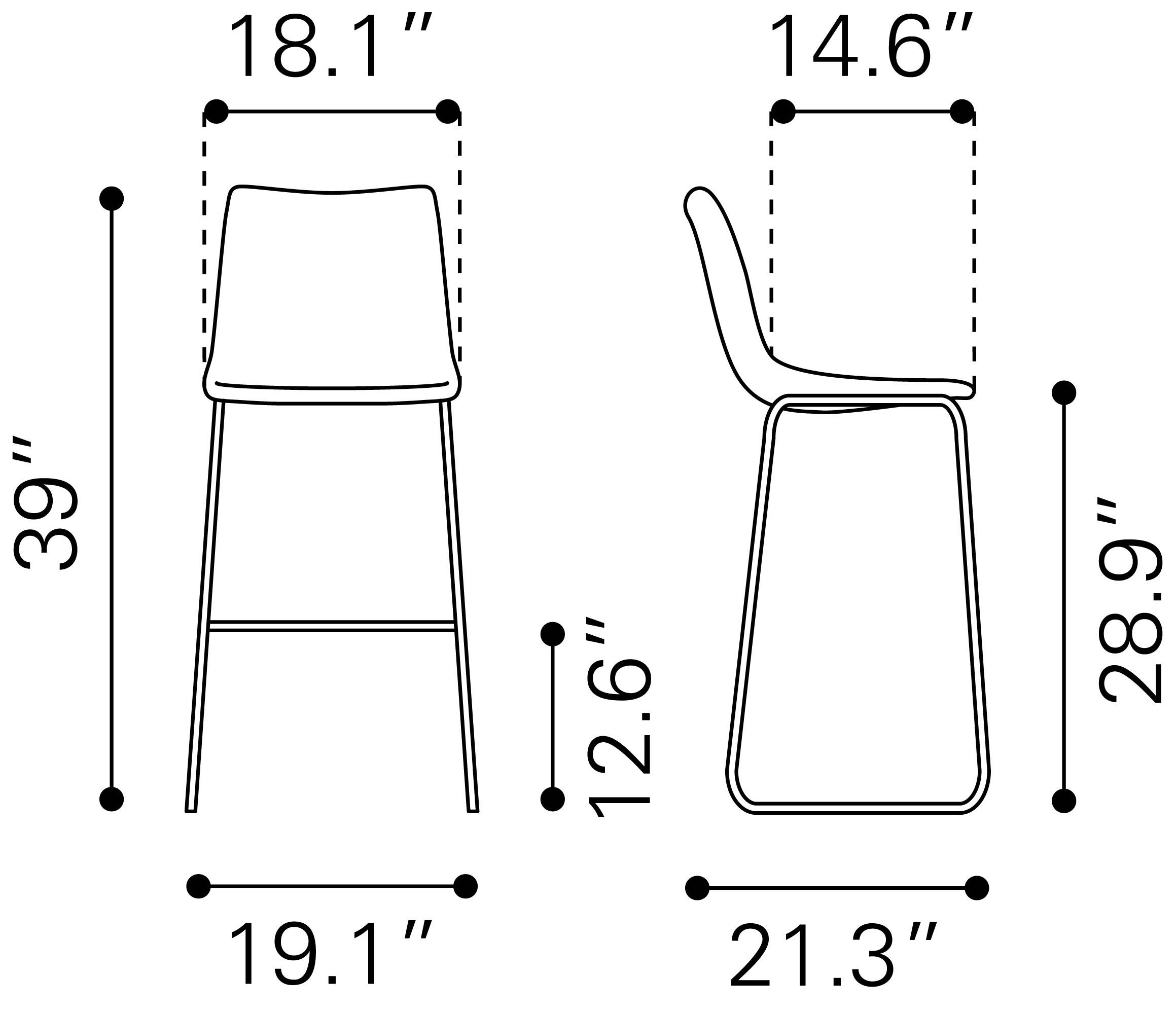 Smart Faux Leather/Steel Barstool