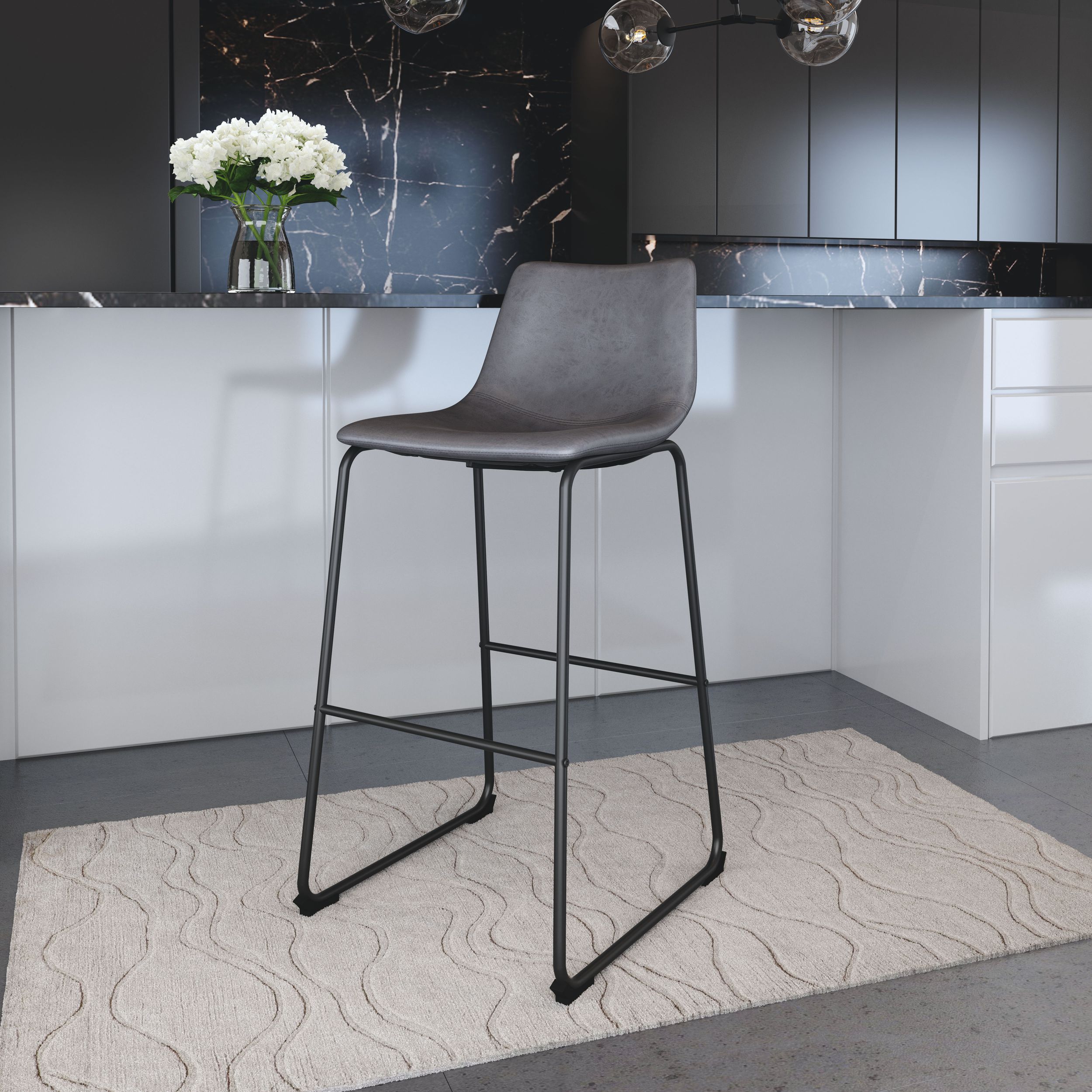 Smart Faux Leather/Steel Barstool