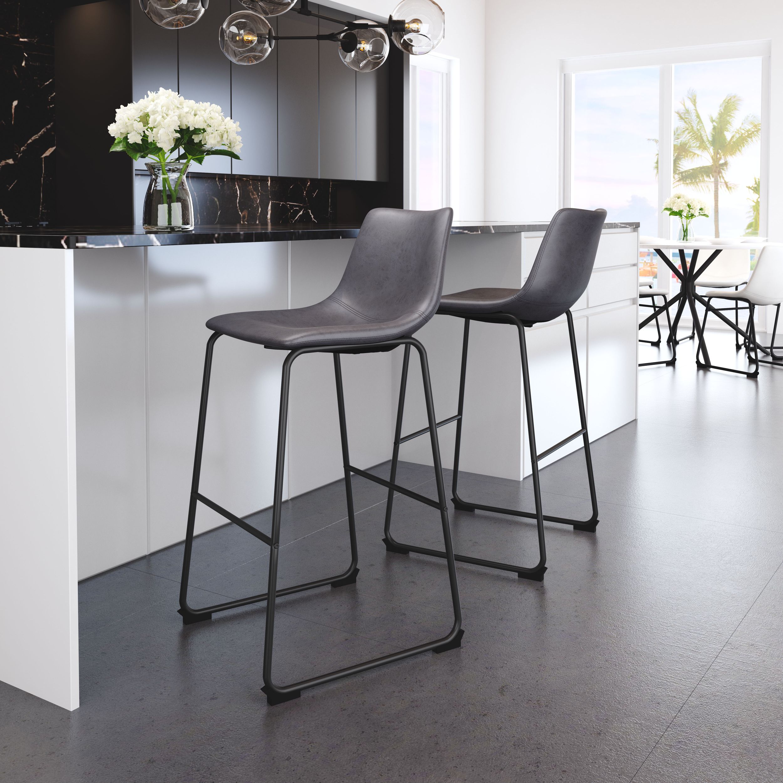Smart Faux Leather/Steel Barstool
