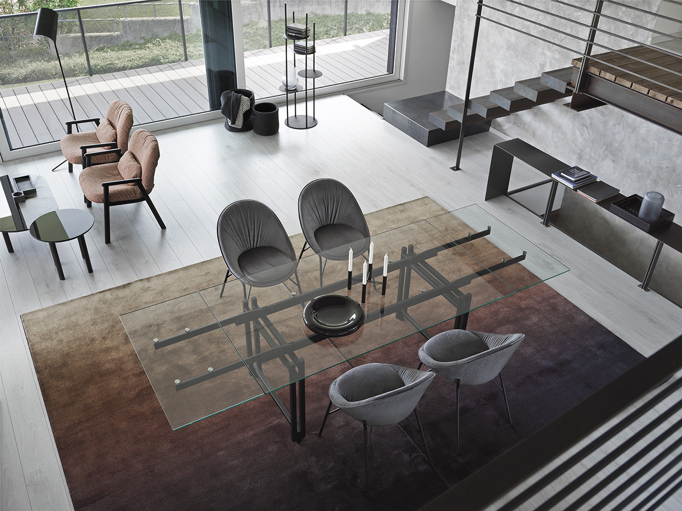 Sky Large Polyamide Ombre Pattern Rug