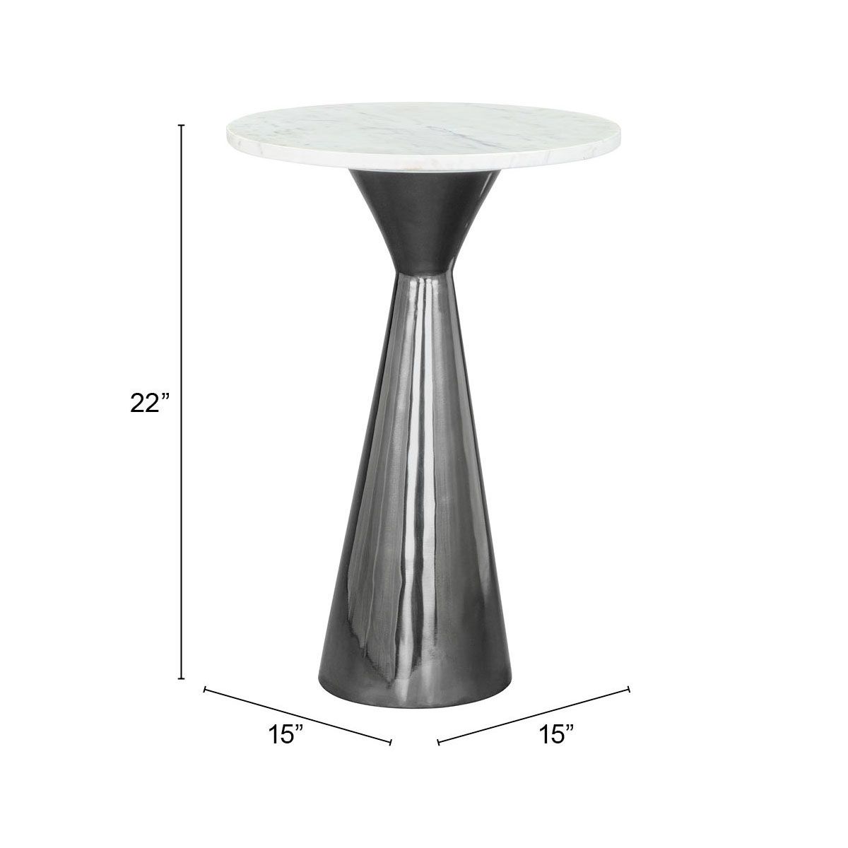 Tim Round Marble/Iron Side Table