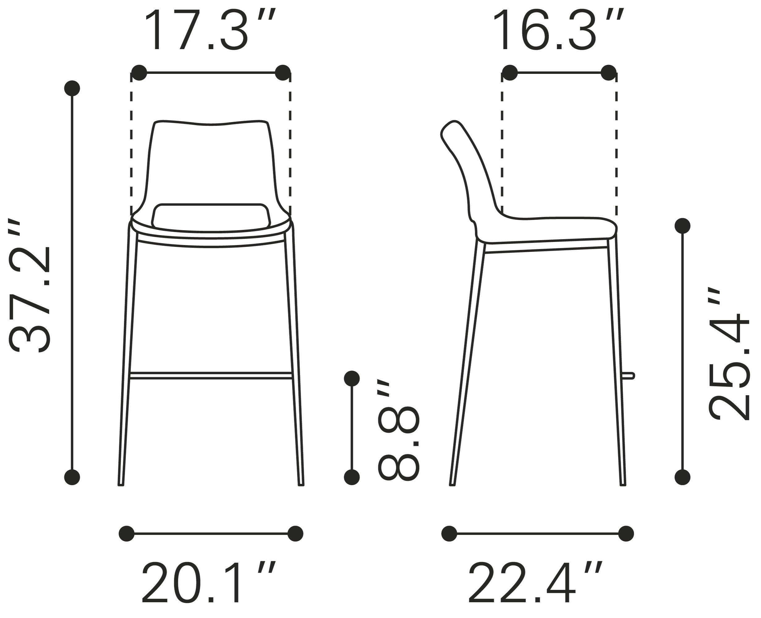 Ace Leatherette Counter Chair