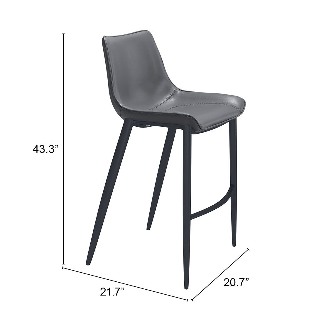 Magnus Faux Leather/Steel Barstool