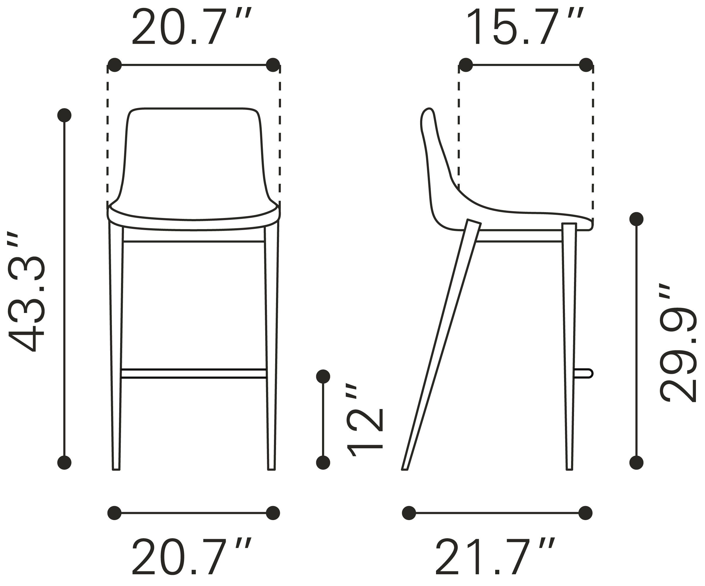 Magnus Faux Leather/Steel Barstool