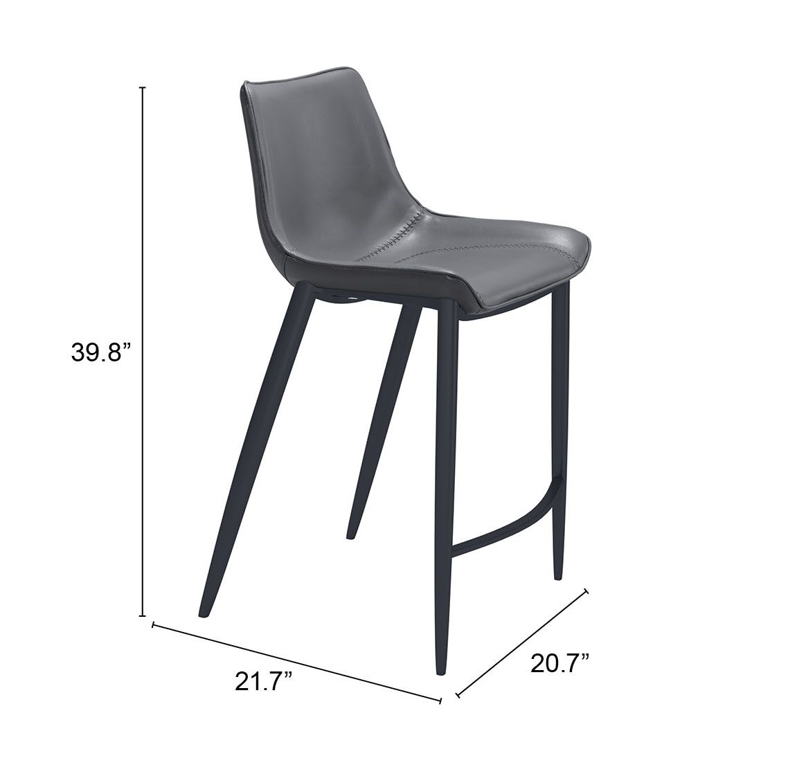 Magnus Faux Leather/Steel Counter Stool