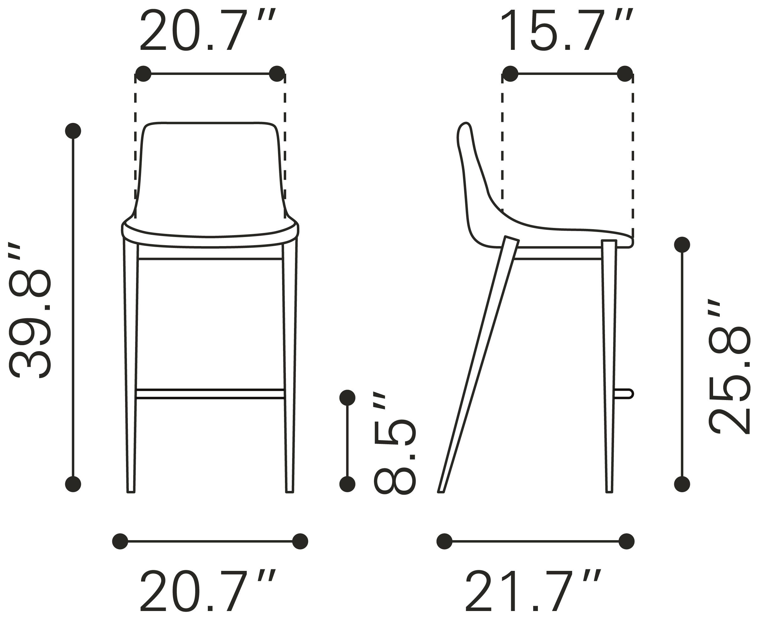 Magnus Faux Leather/Steel Counter Stool
