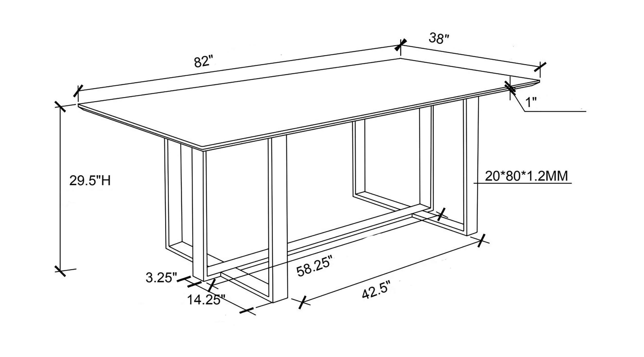 Annika 82" Rectangular Glass Top Dining Table with Chrome Legs