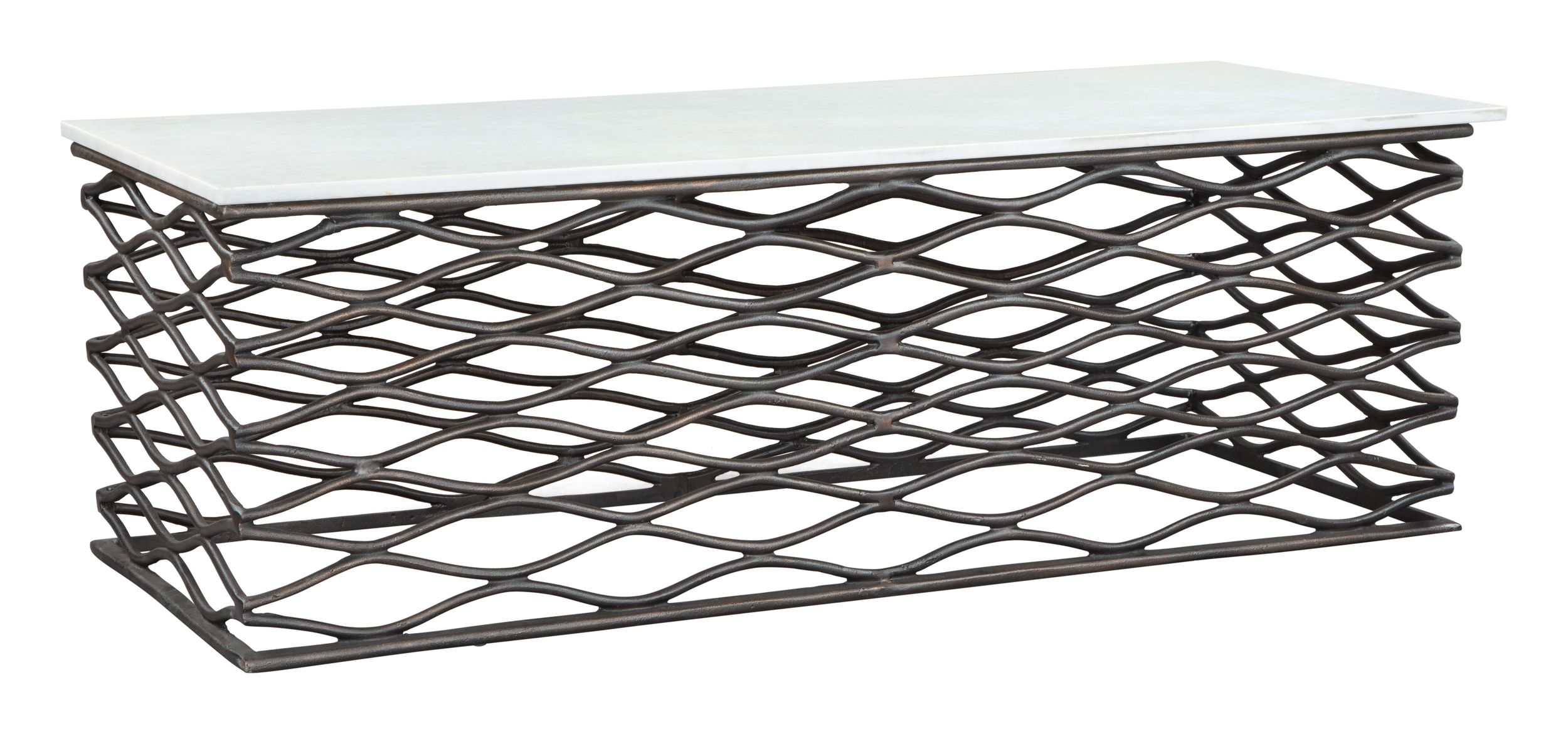 Duchess Rectangular Marble/Aluminum Coffee Table