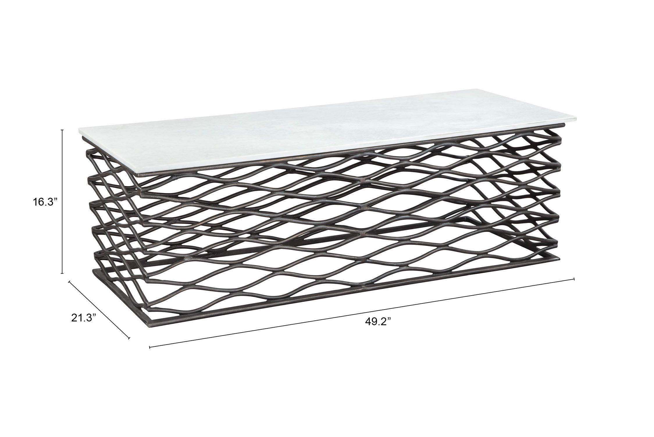 Duchess Rectangular Marble/Aluminum Coffee Table