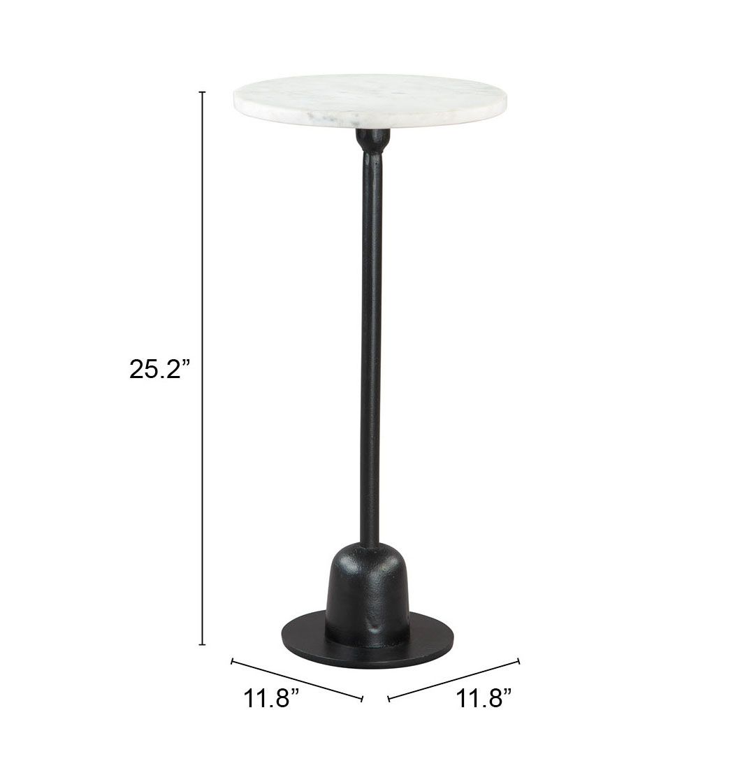 Woozy Round Marble/Aluminum Side Table