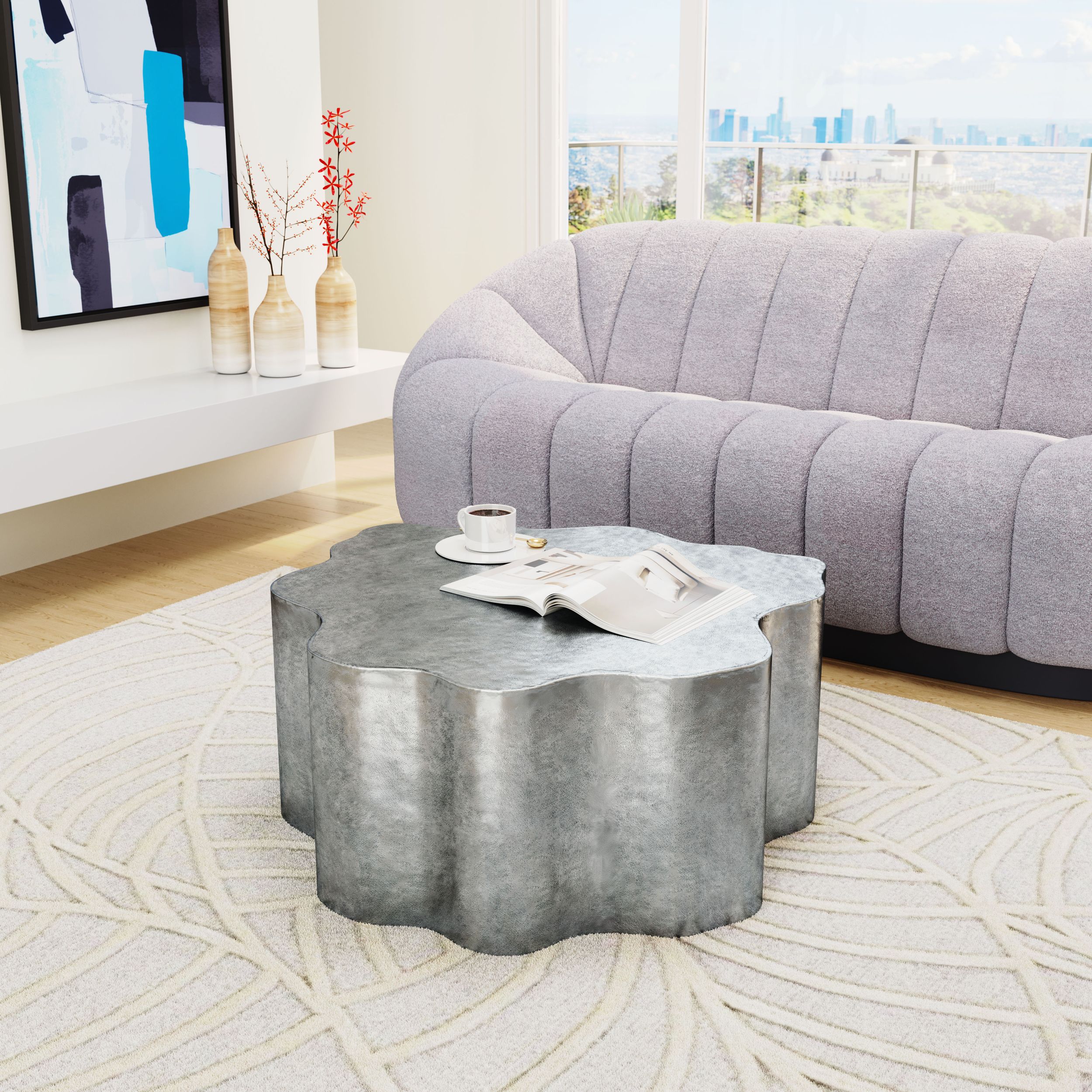 Kortha Curved Aluminum Coffee Table