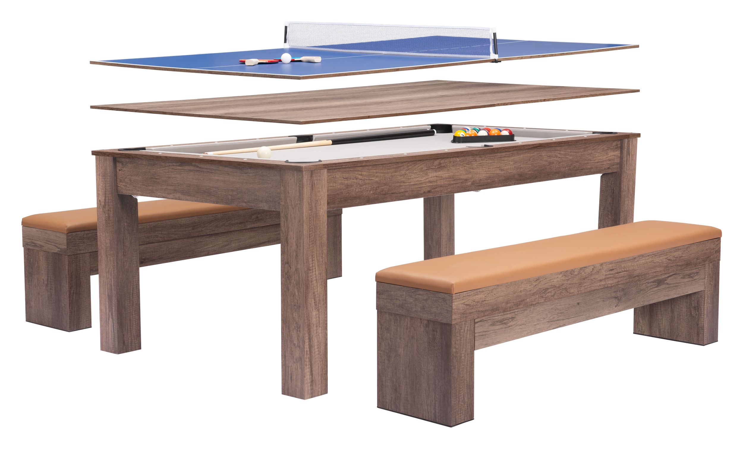 Bonker Rectangular MDF Dining/Game Table 3 in 1 