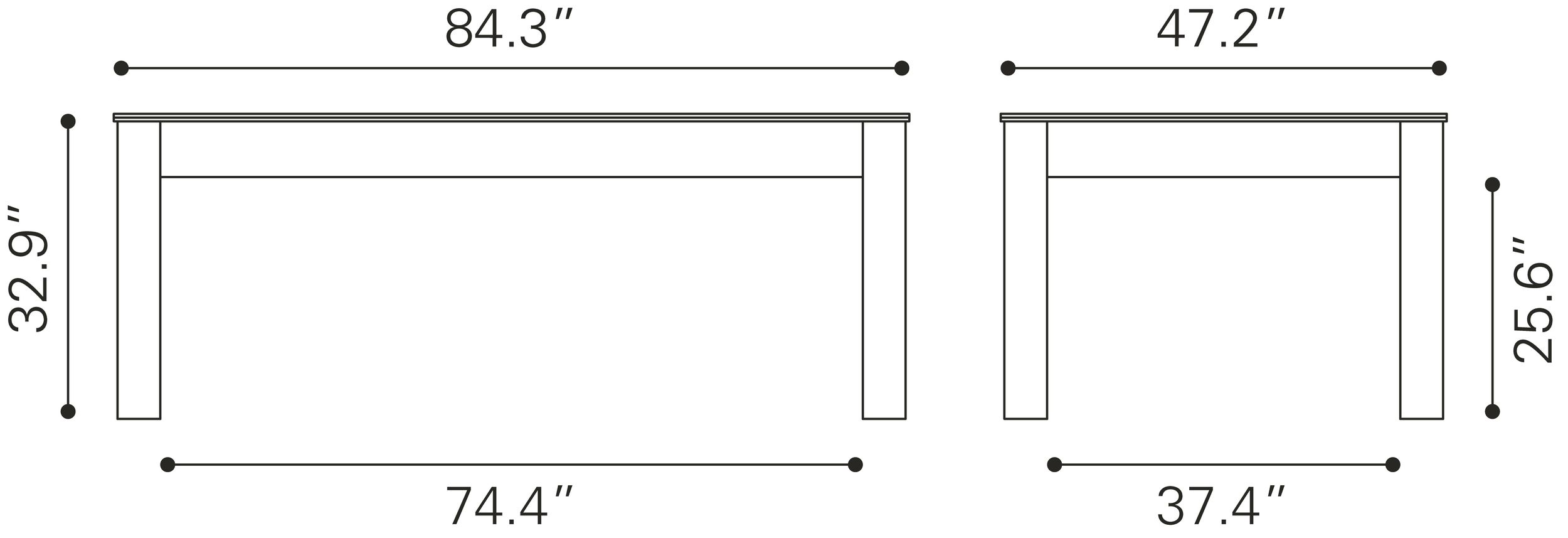 Bonker Rectangular MDF Dining/Game Table 3 in 1 