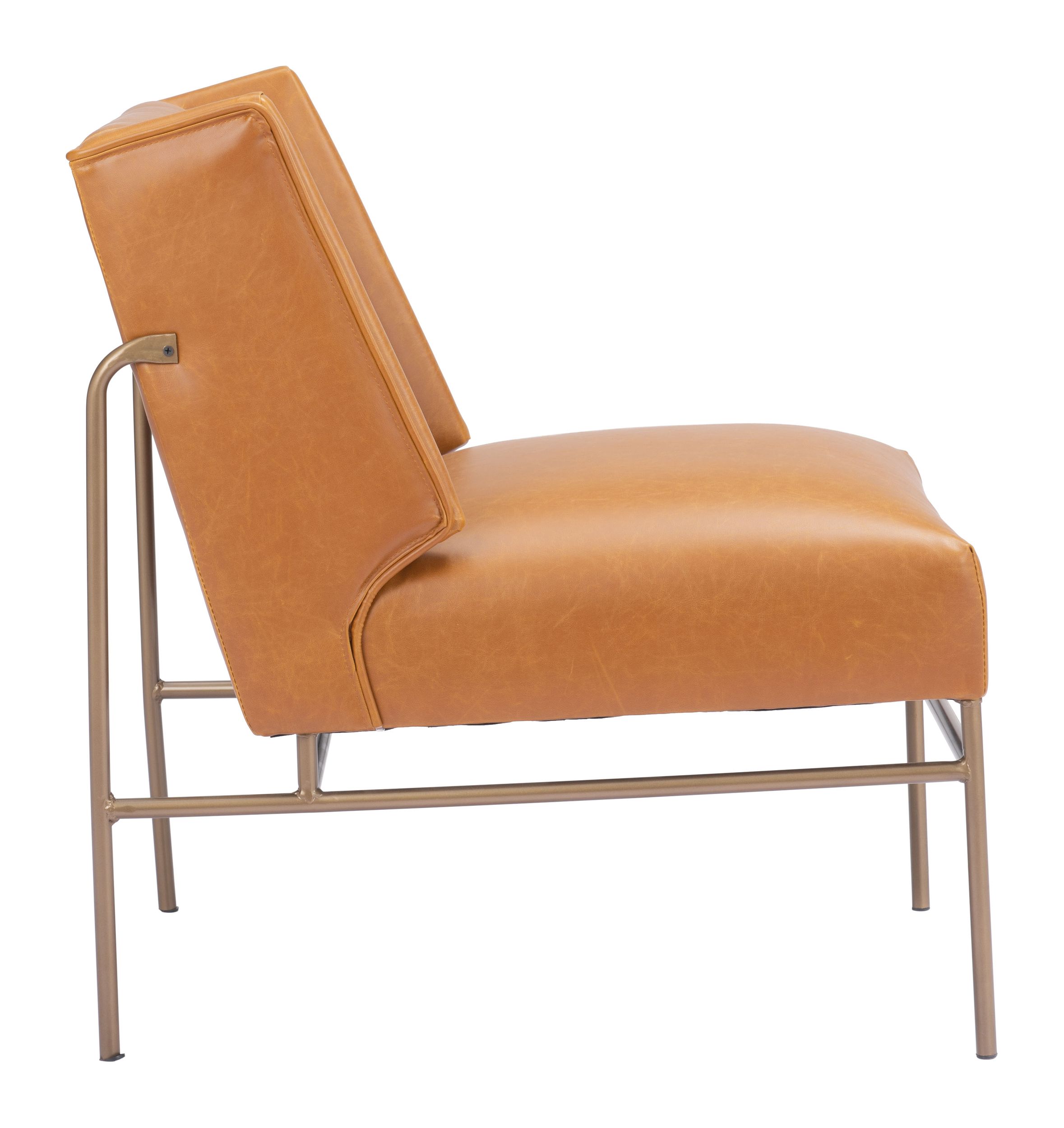 Atlanta Faux Leather/Steel Accent Chair
