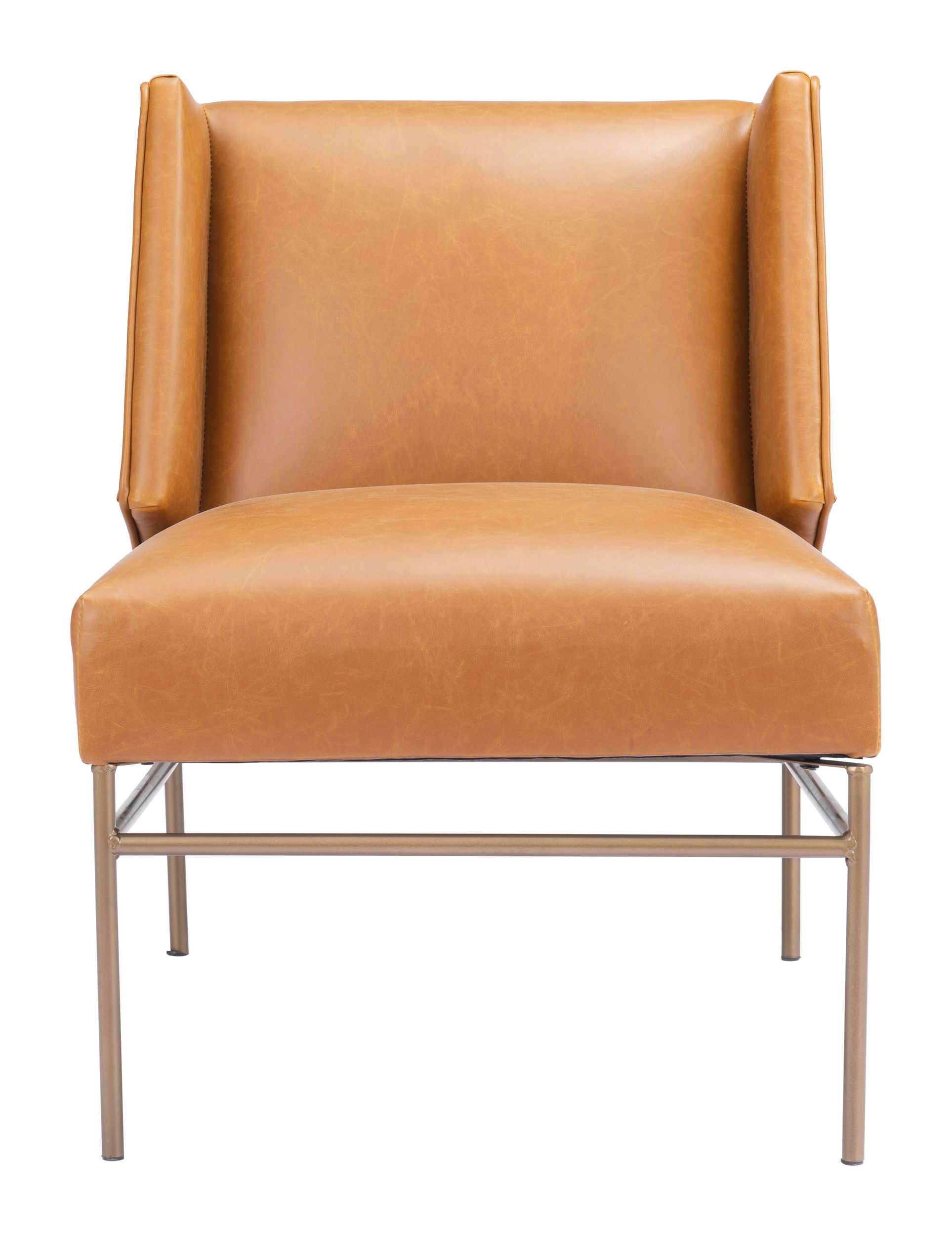 Atlanta Faux Leather/Steel Accent Chair