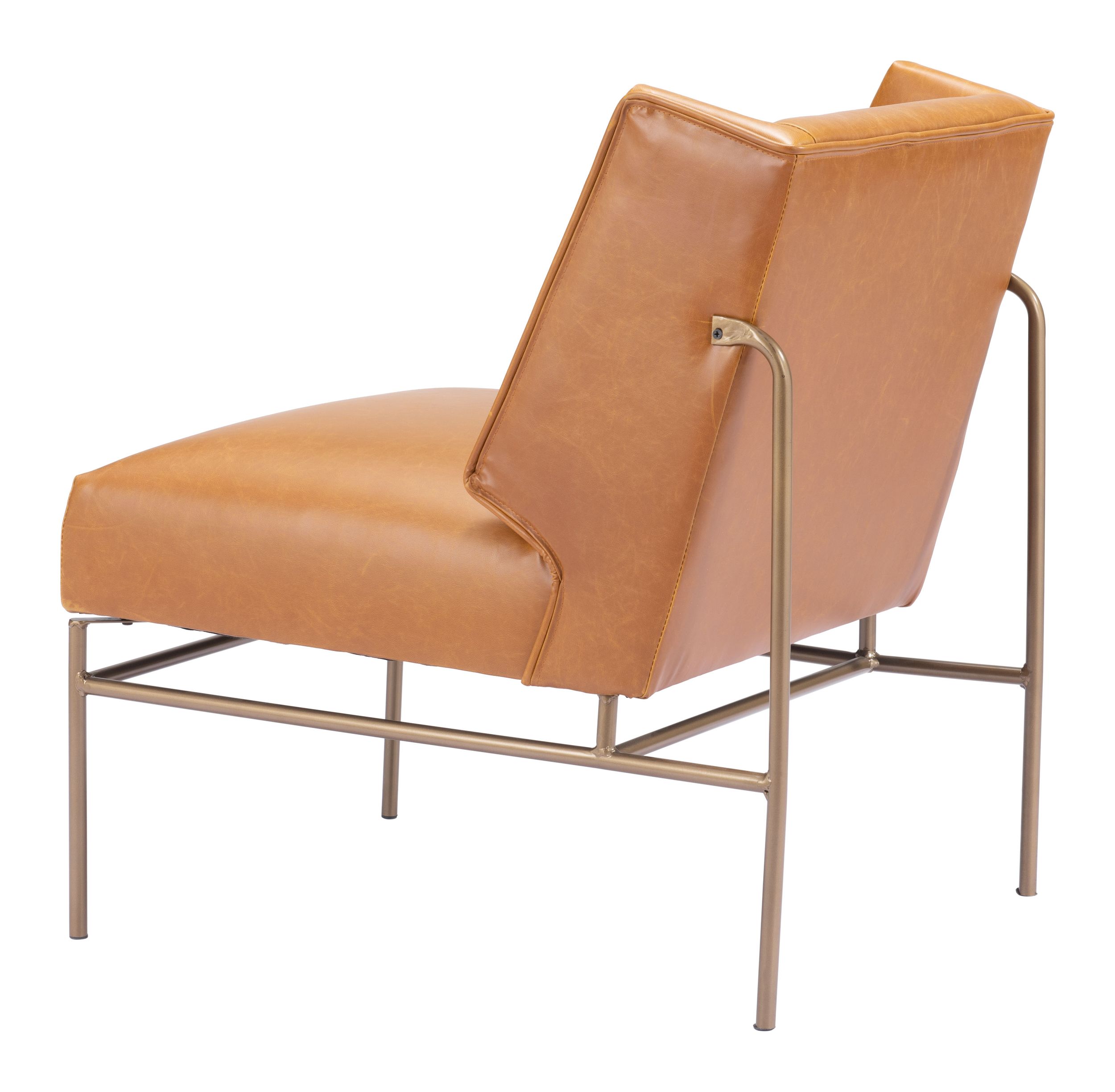 Atlanta Faux Leather/Steel Accent Chair