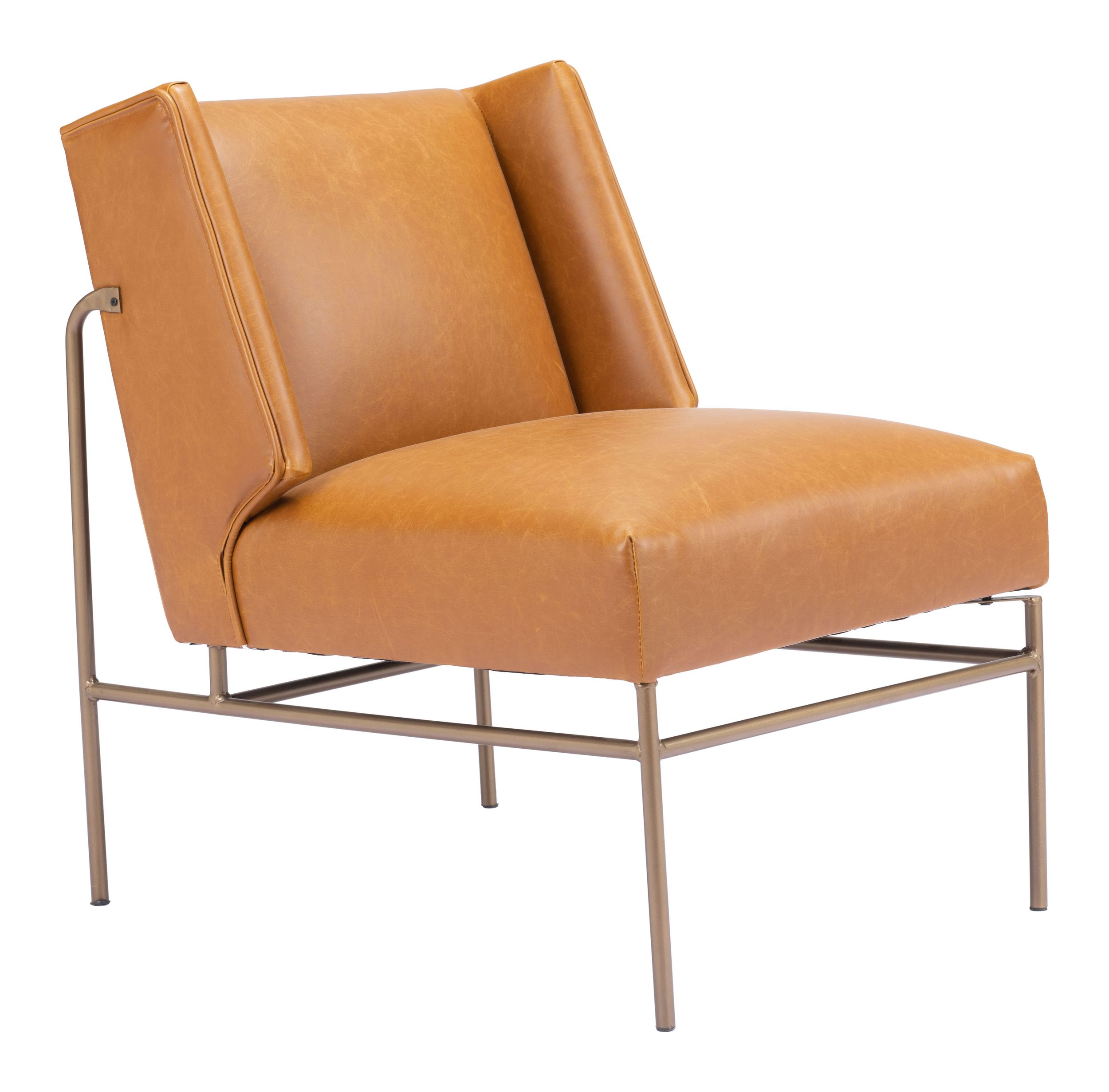 Atlanta Faux Leather/Steel Accent Chair