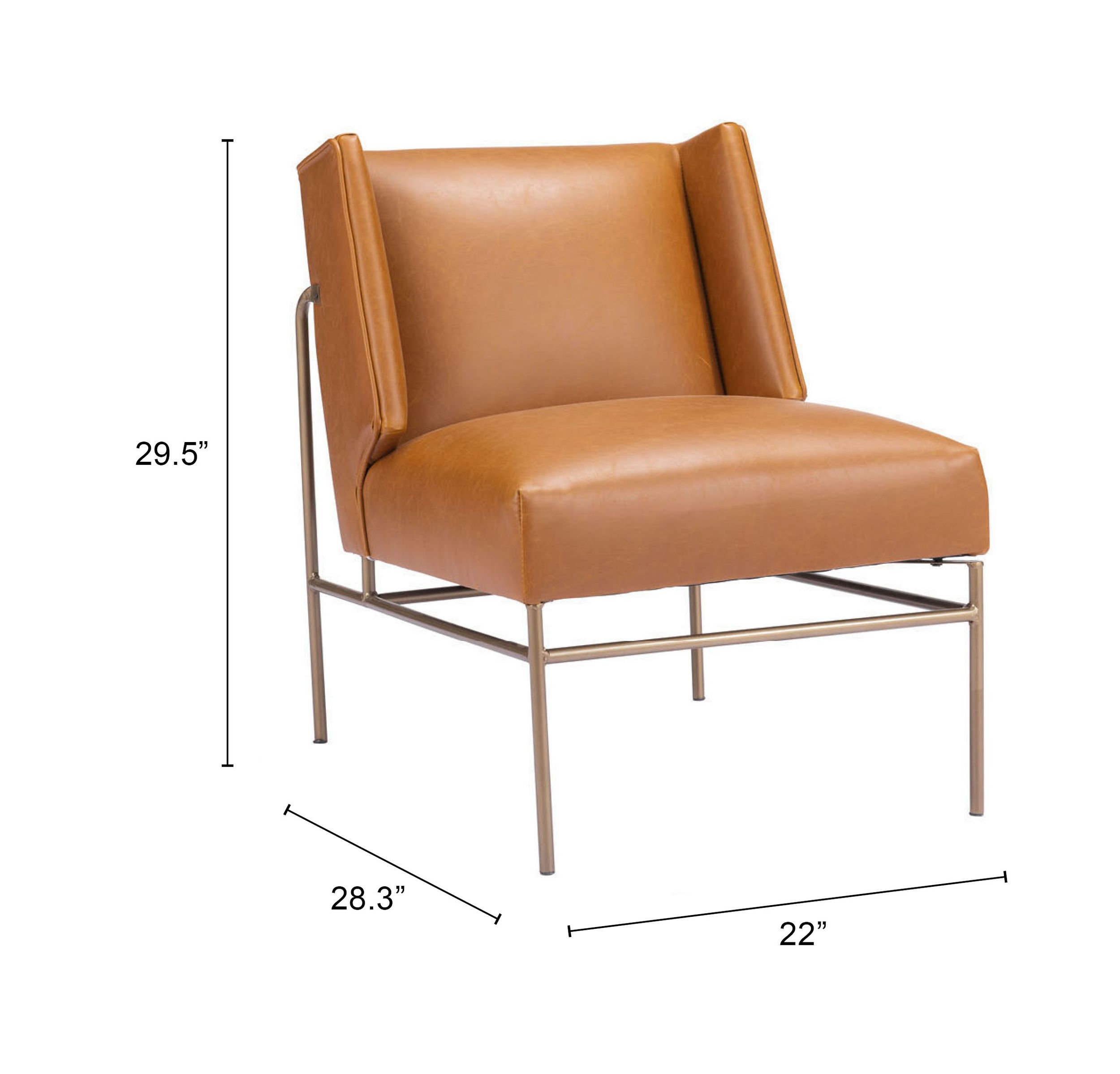 Atlanta Faux Leather/Steel Accent Chair