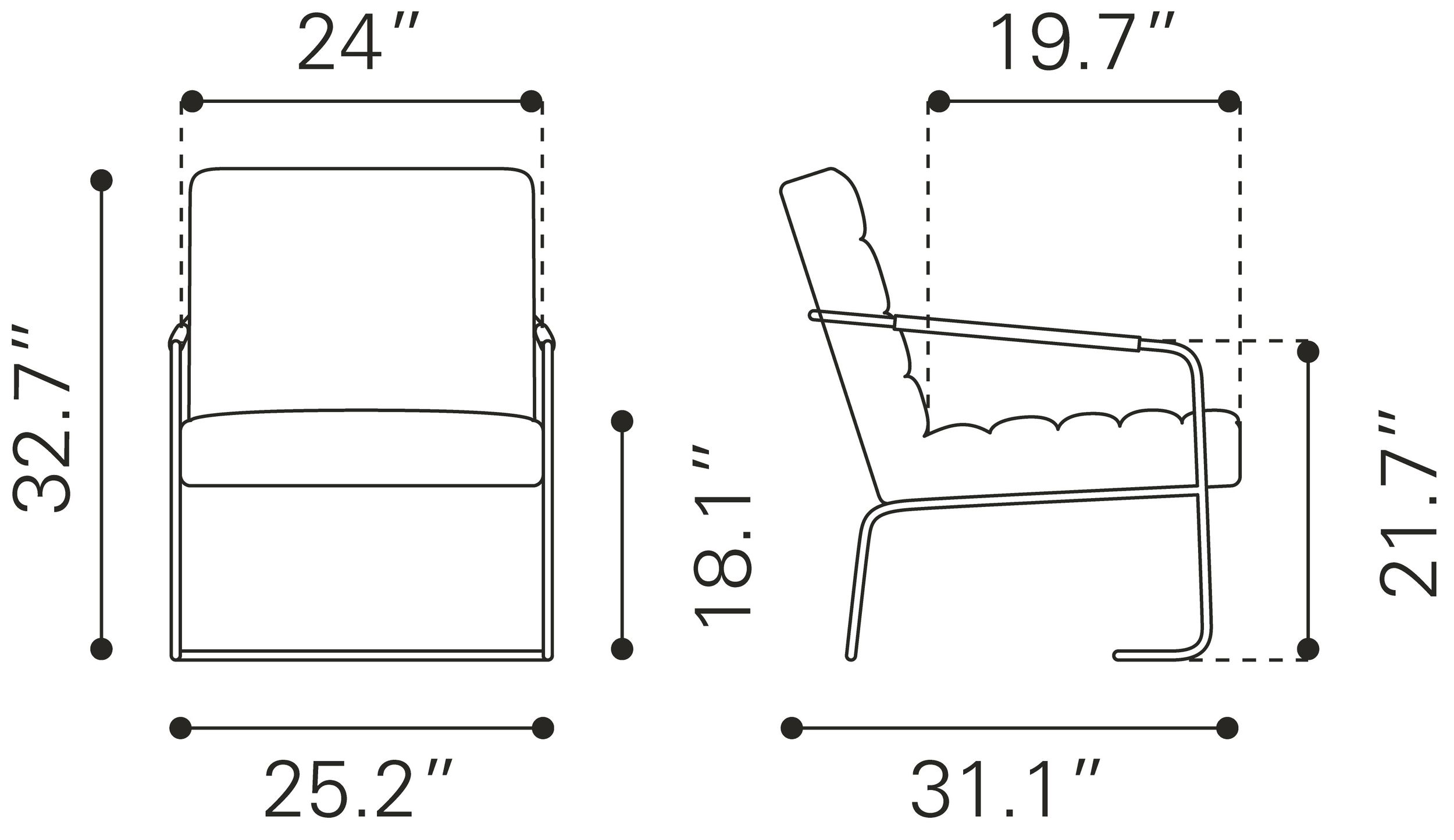 Dallas Polyurethane/Steel Accent Chair