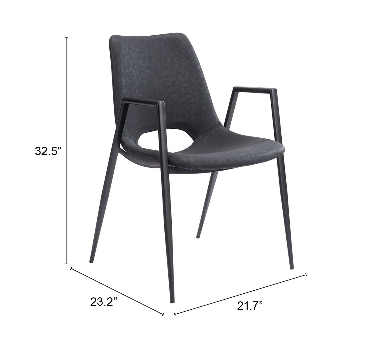 Desi Faux Leather/Steel Dining Chair
