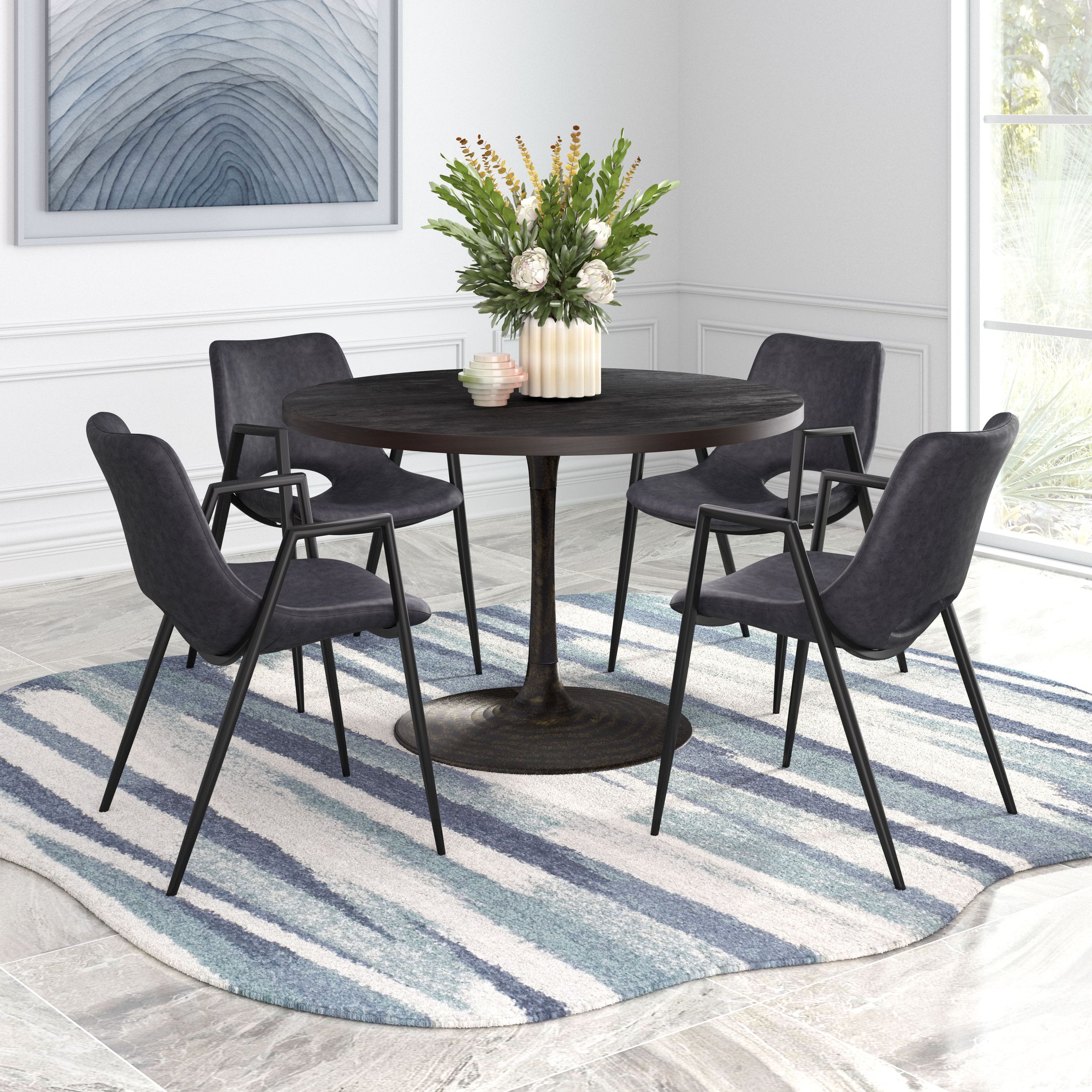 Desi Faux Leather/Steel Dining Chair