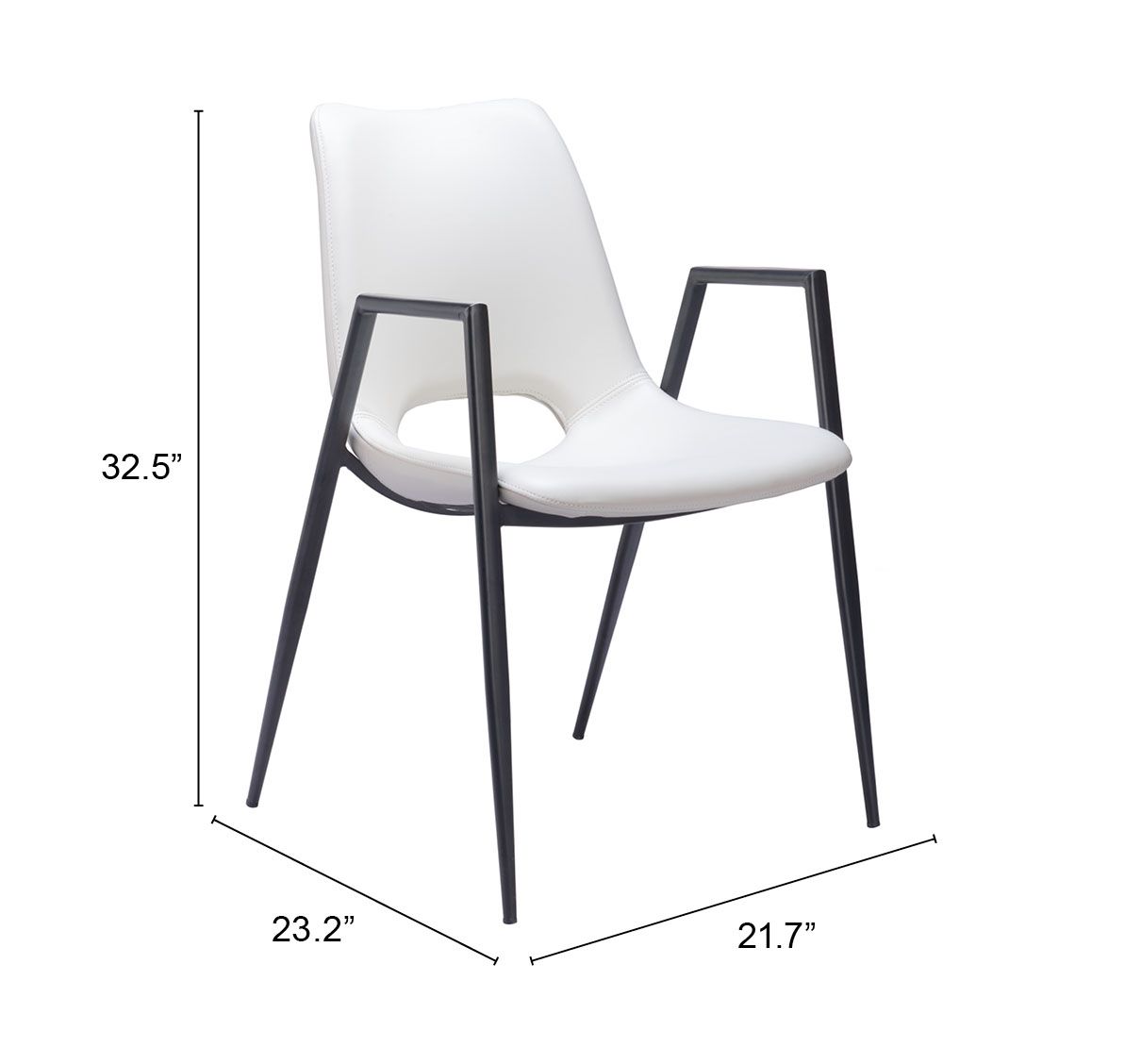 Desi Faux Leather/Steel Dining Chair