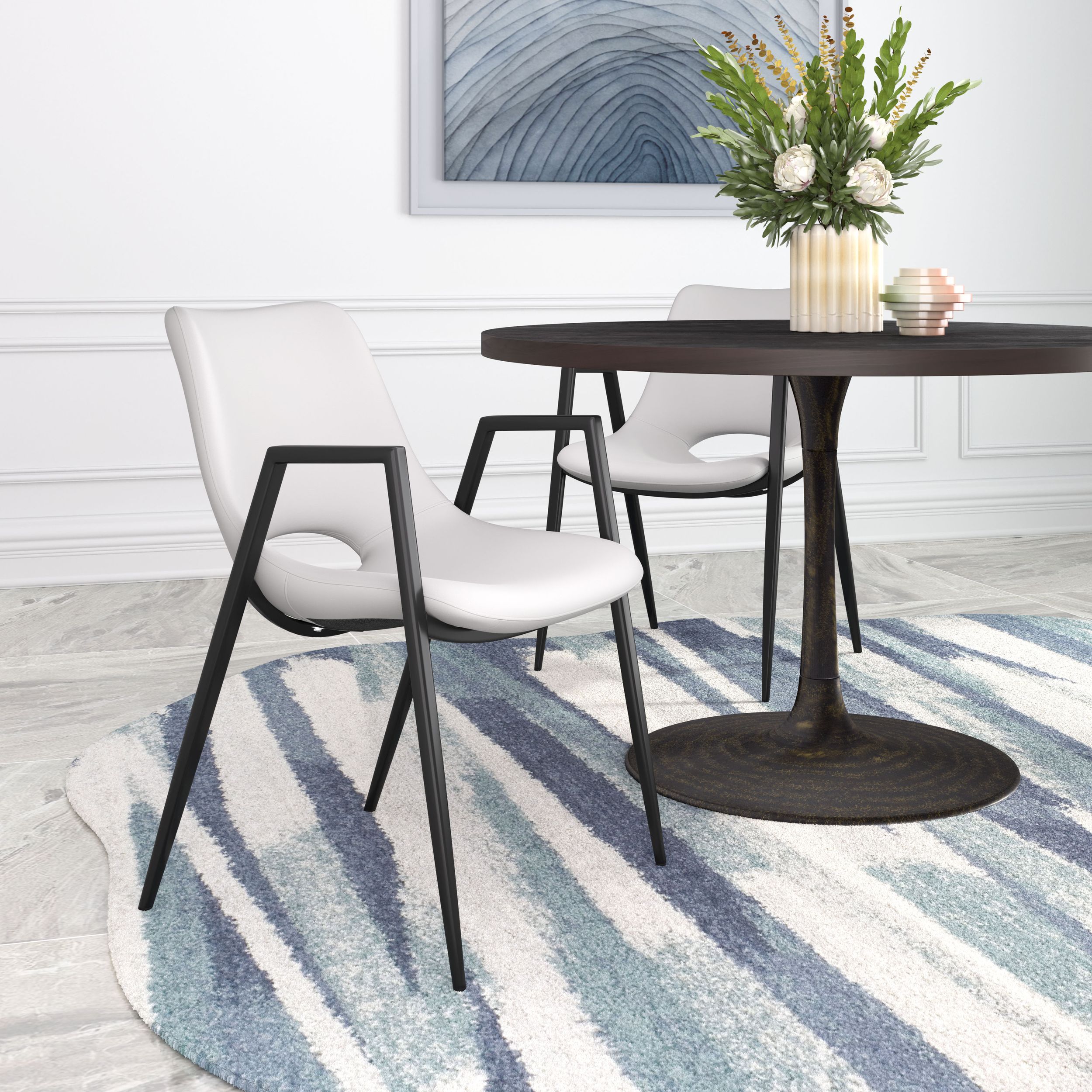Desi Faux Leather/Steel Dining Chair