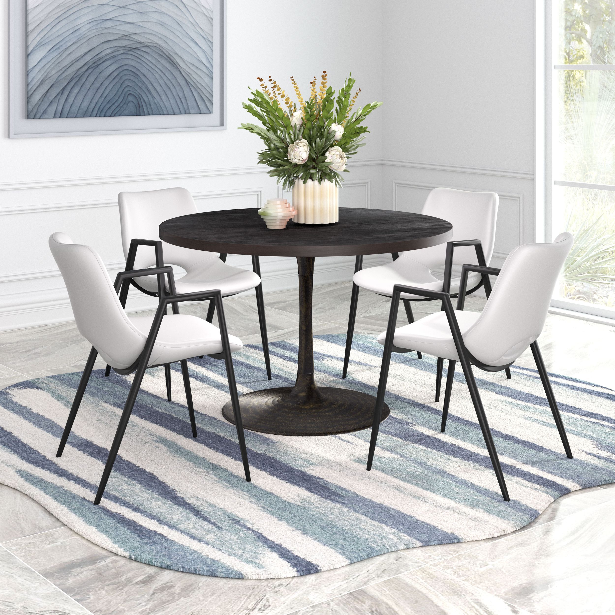 Desi Faux Leather/Steel Dining Chair