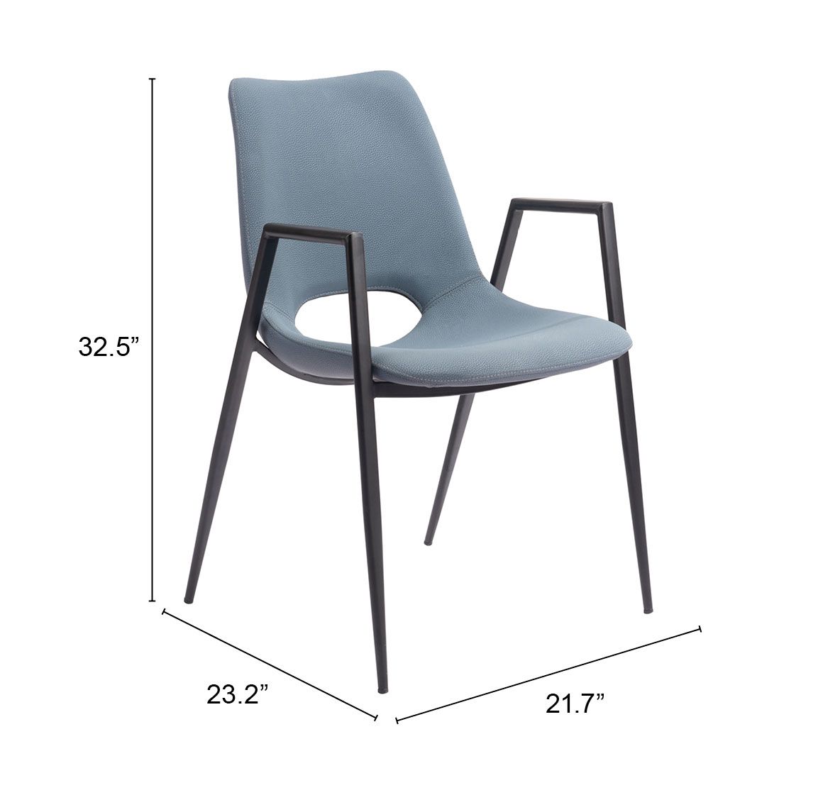Desi Faux Leather/Steel Dining Chair