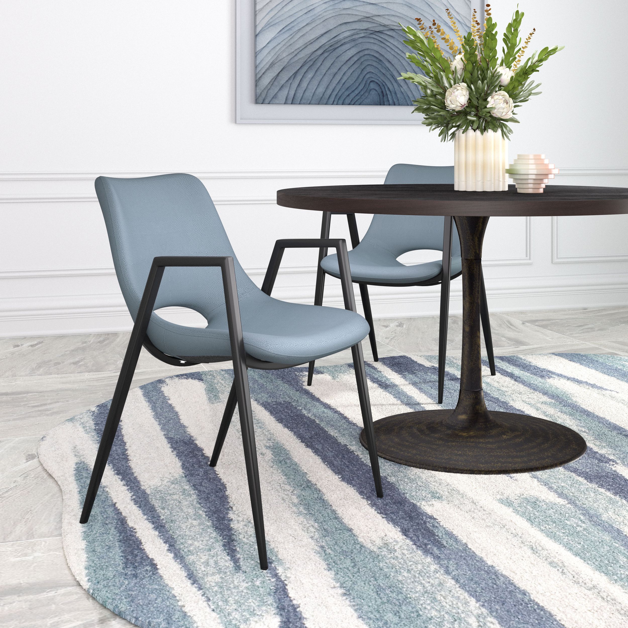 Desi Faux Leather/Steel Dining Chair