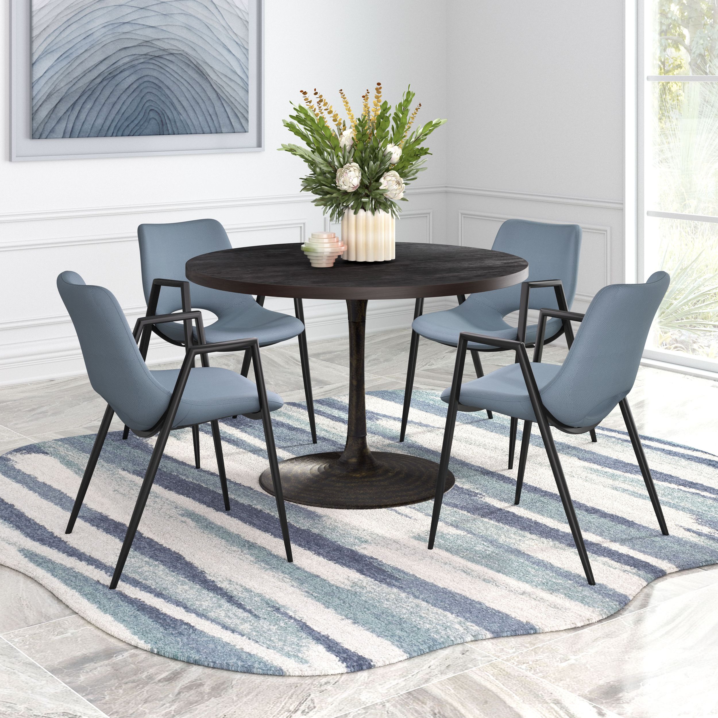 Desi Faux Leather/Steel Dining Chair