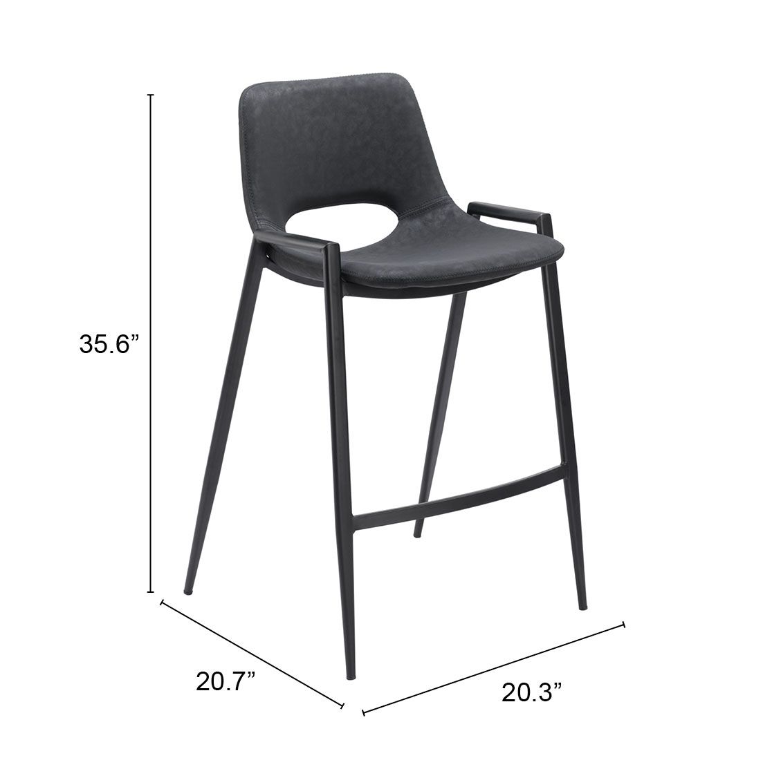 Desi Faux Leather/Steel Counter Stool