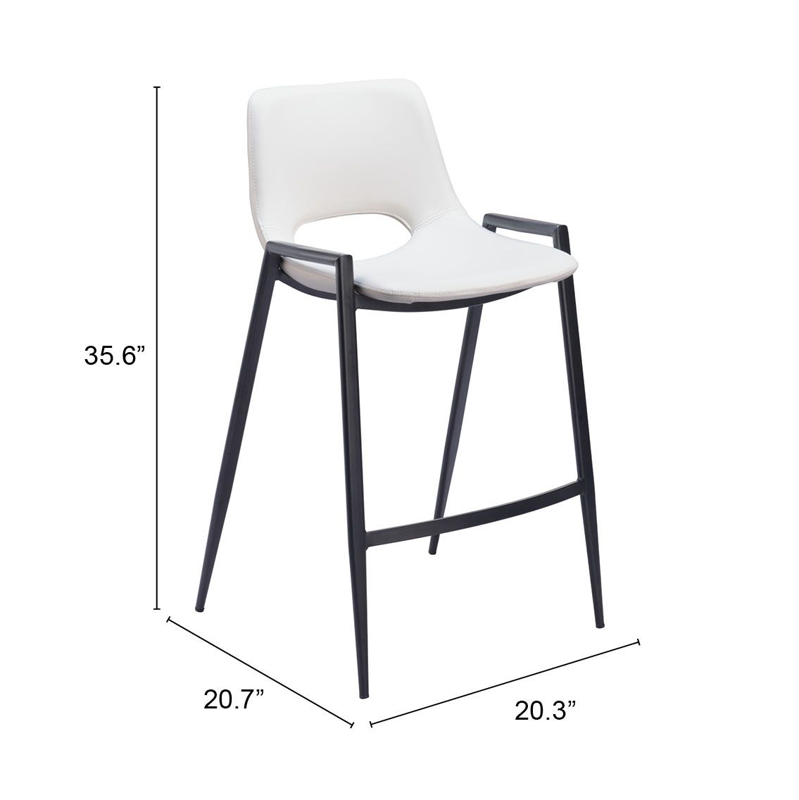 Desi Faux Leather/Steel Counter Stool
