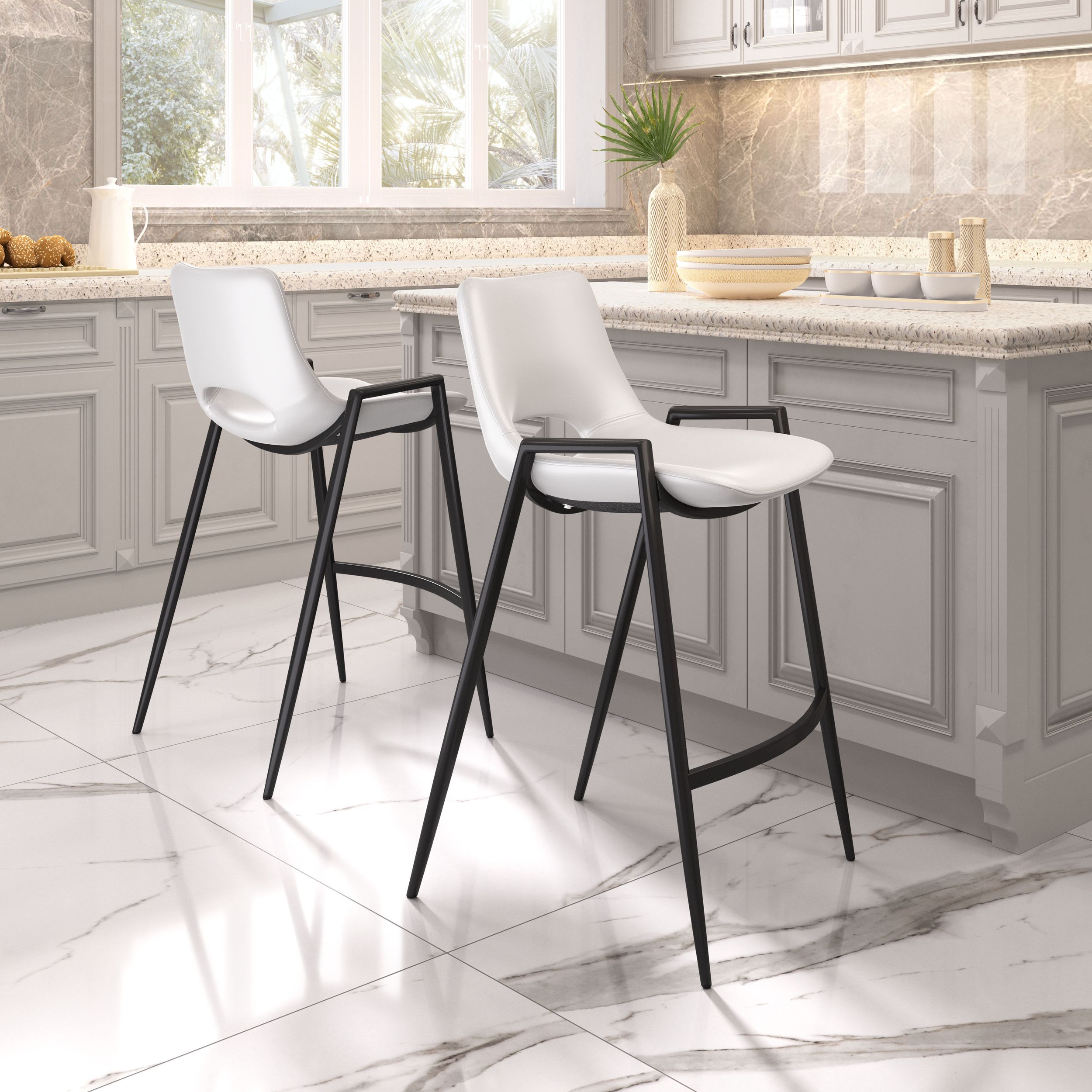 Desi Faux Leather/Steel Counter Stool