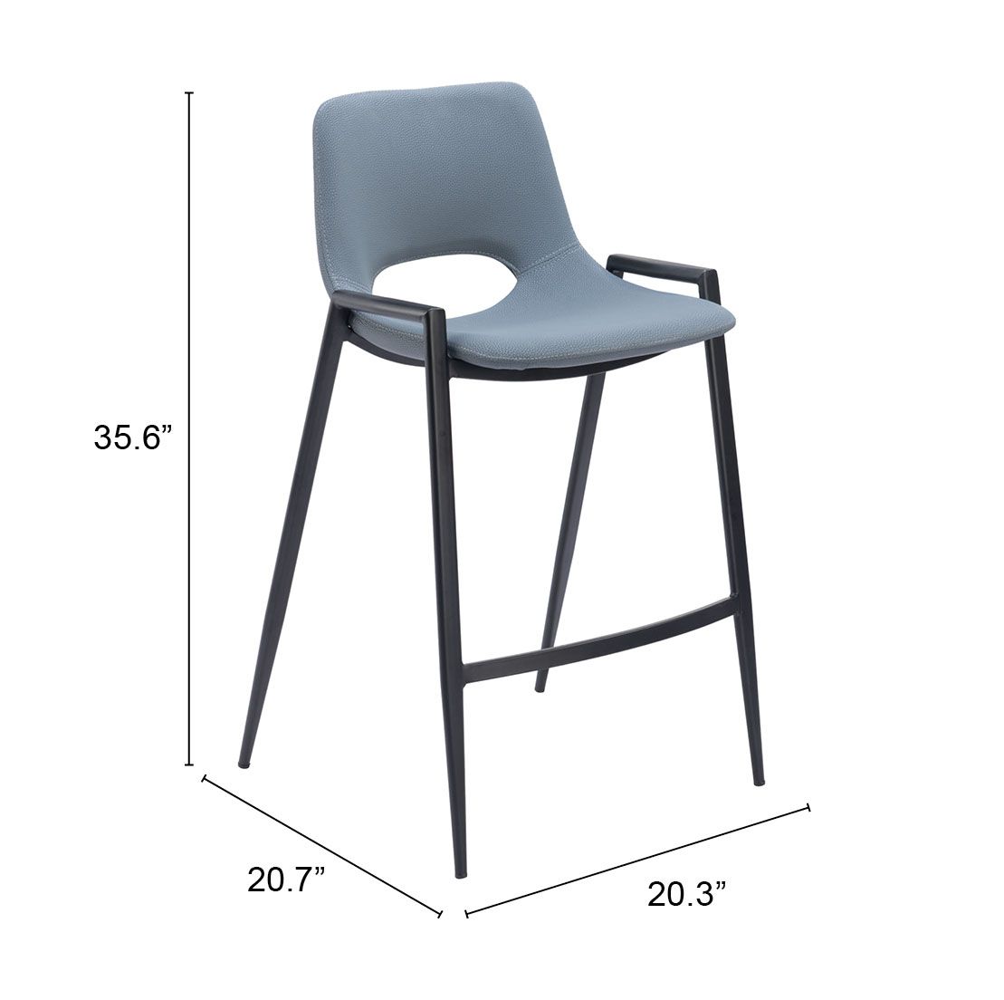 Desi Faux Leather/Steel Counter Stool