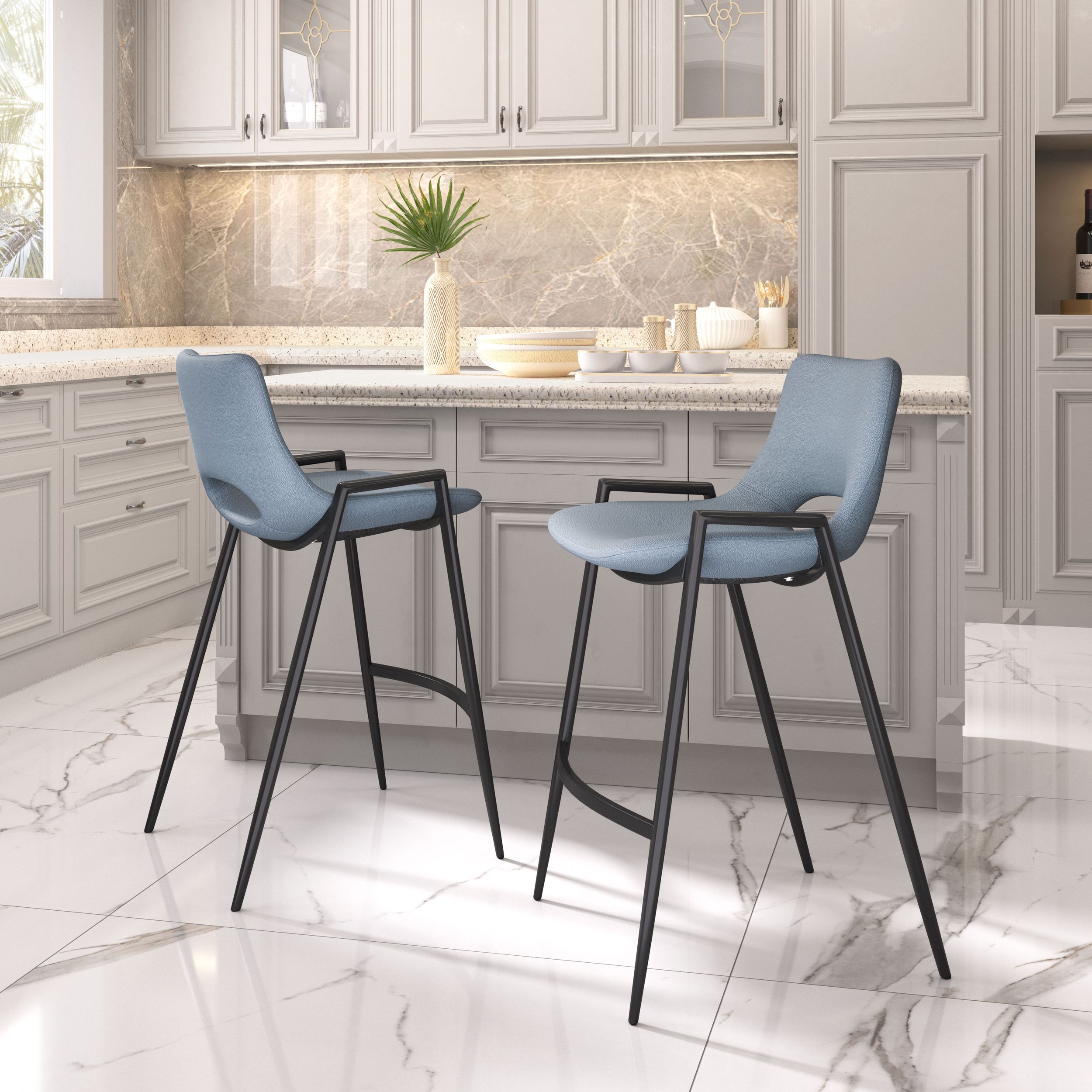 Desi Faux Leather/Steel Counter Stool