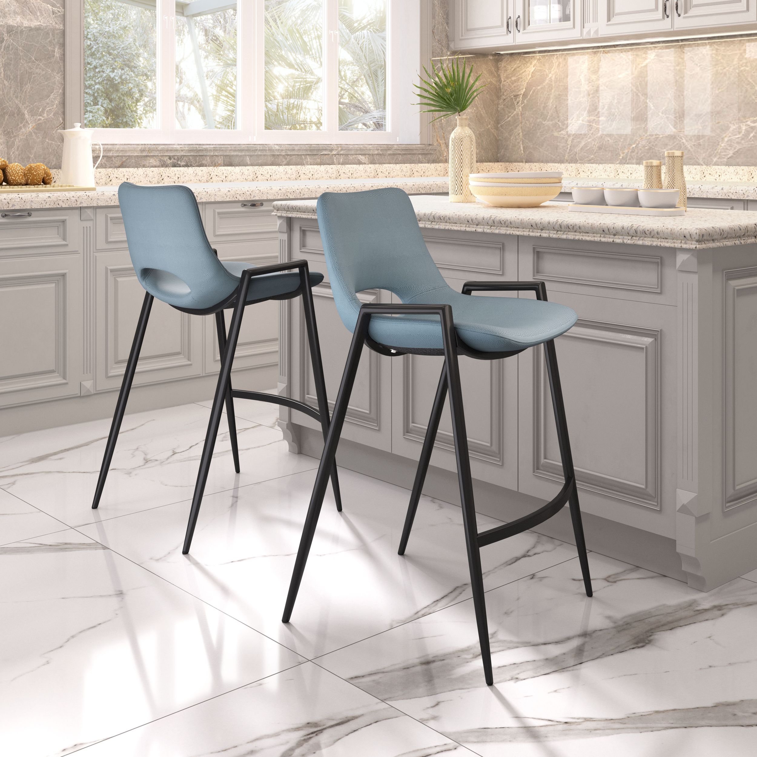Desi Faux Leather/Steel Counter Stool