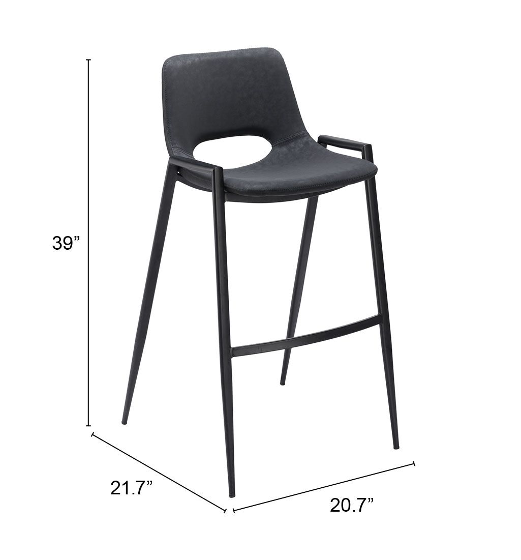 Desi Faux Leather/Steel Barstool