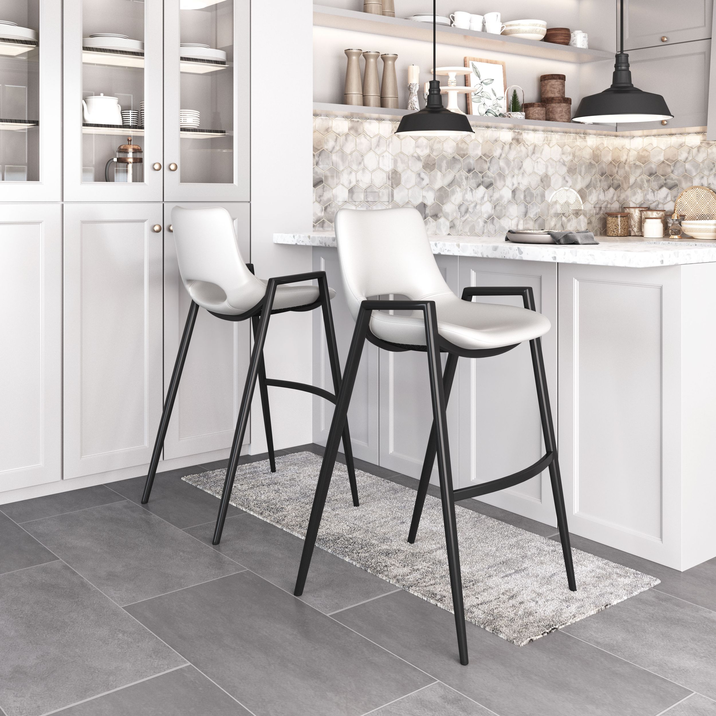 Desi Faux Leather/Steel Barstool