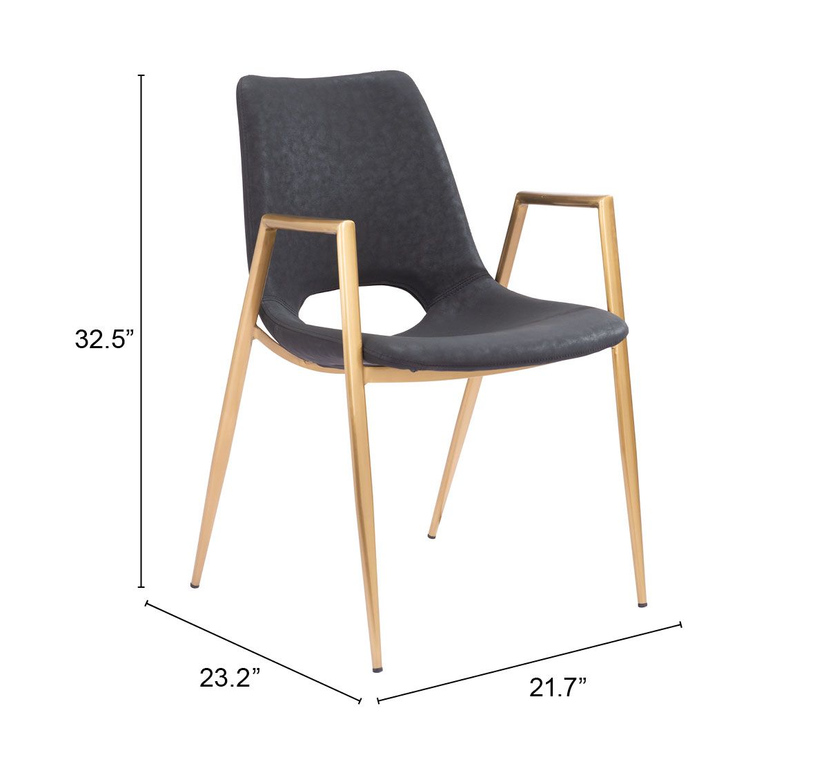 Desi Faux Leather/Steel Dining Chair