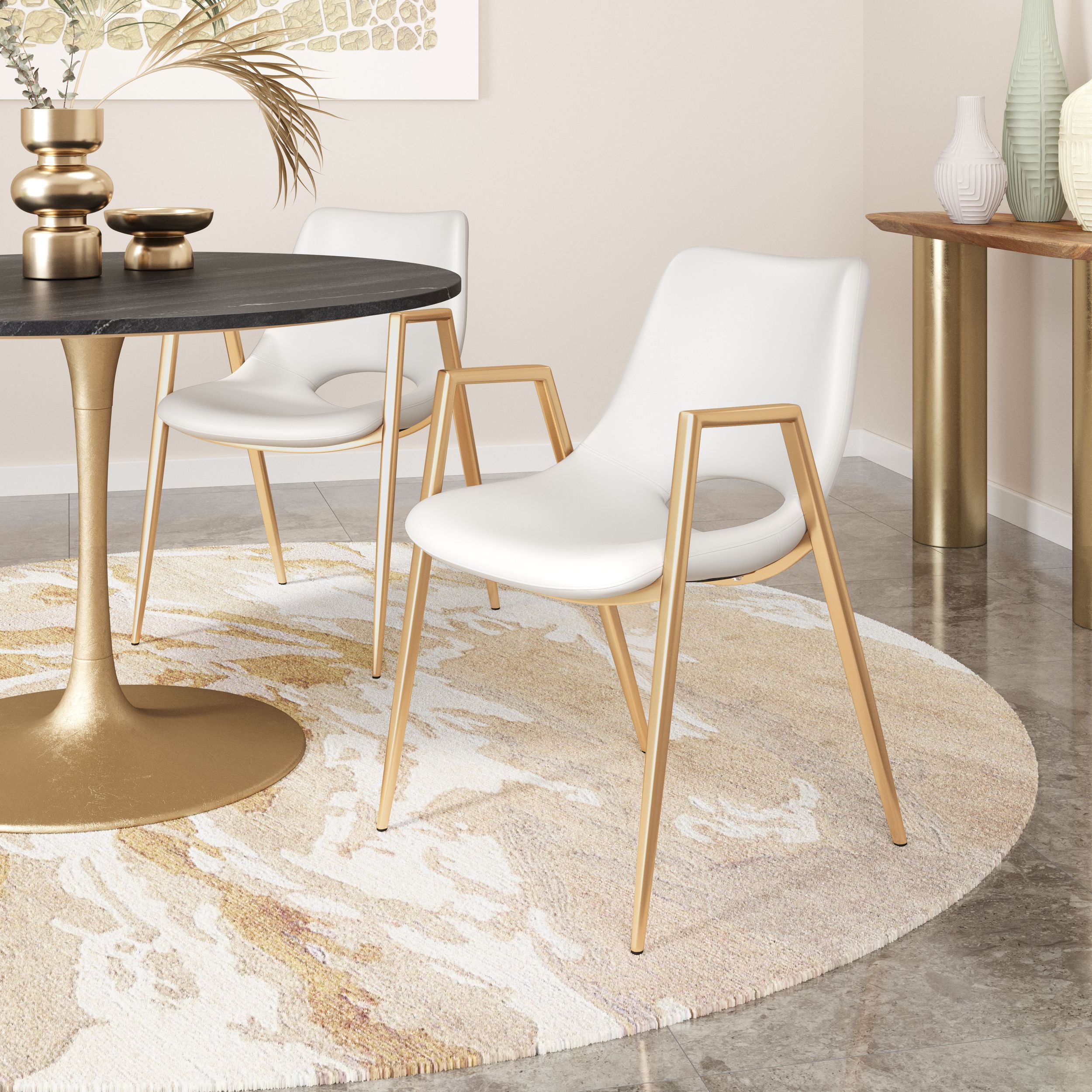 Desi Faux Leather/Steel Dining Chair