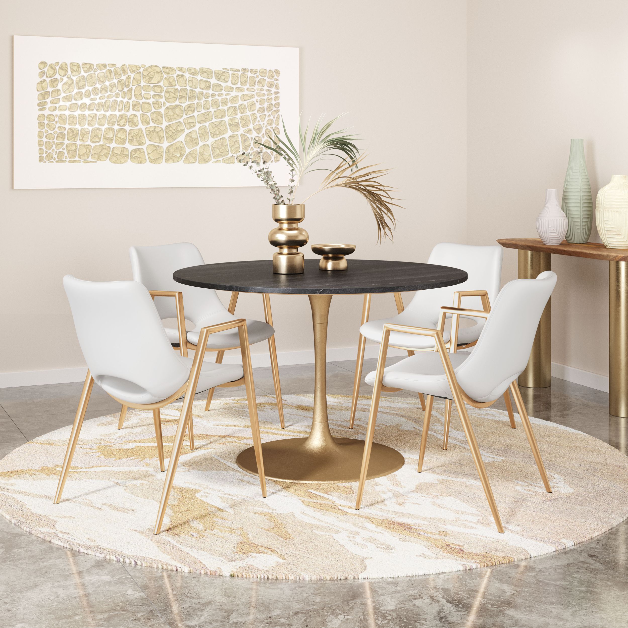 Desi Faux Leather/Steel Dining Chair