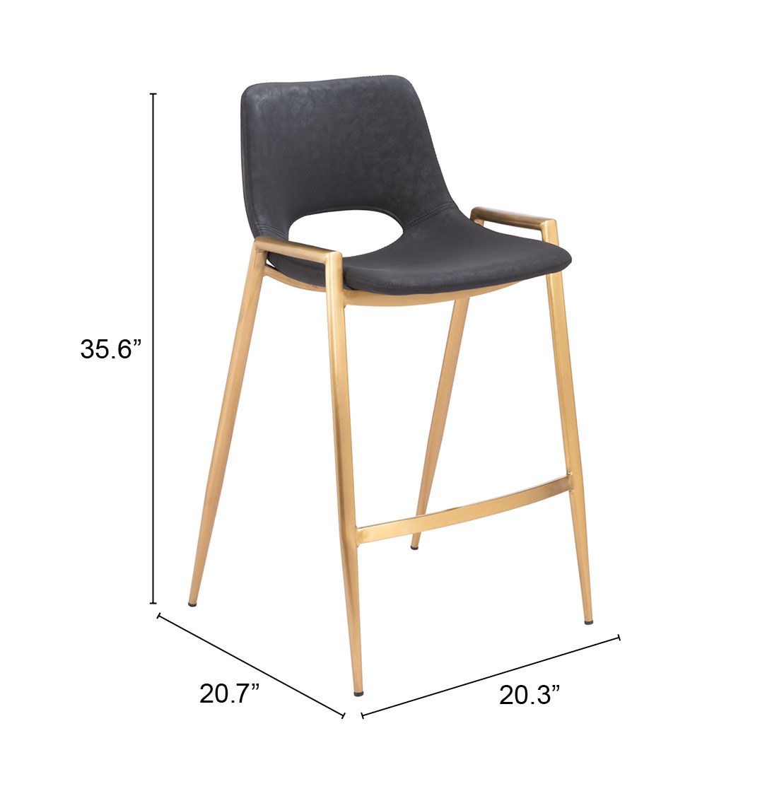 Desi Faux Leather/Steel Counter Stool