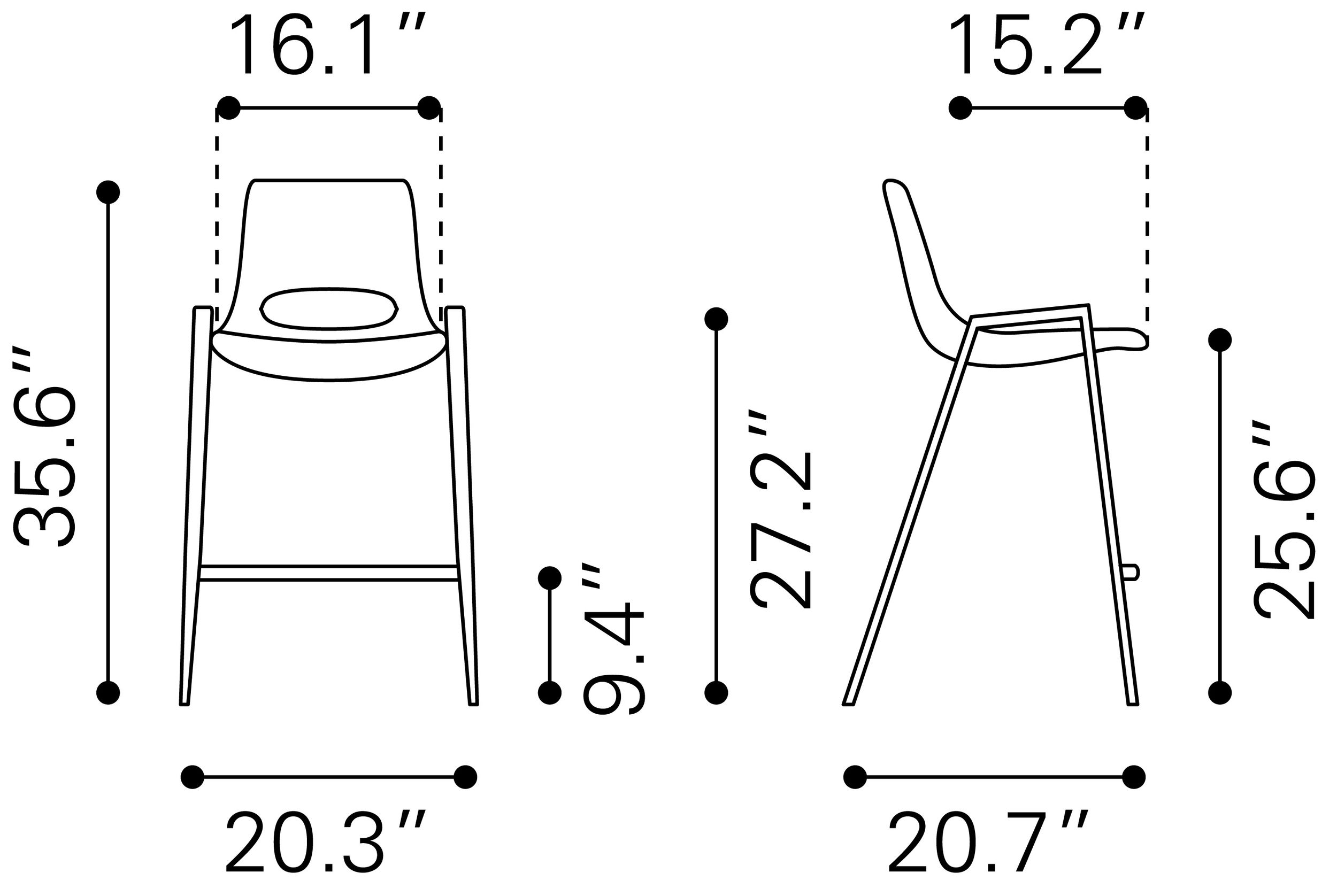 Desi Faux Leather/Steel Counter Stool