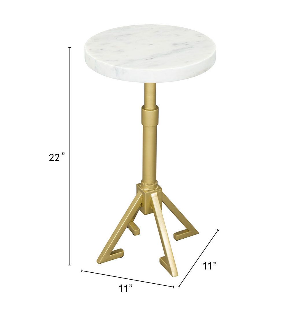 Maurice Round Marble/Iron Side Table