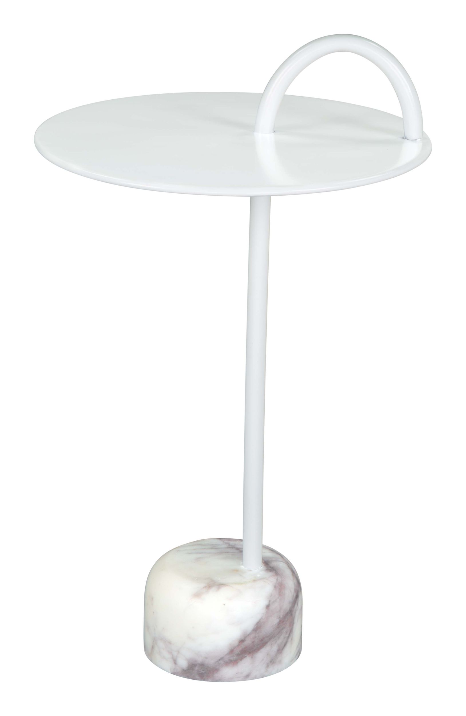 Will Round Iron/Marble Side Table